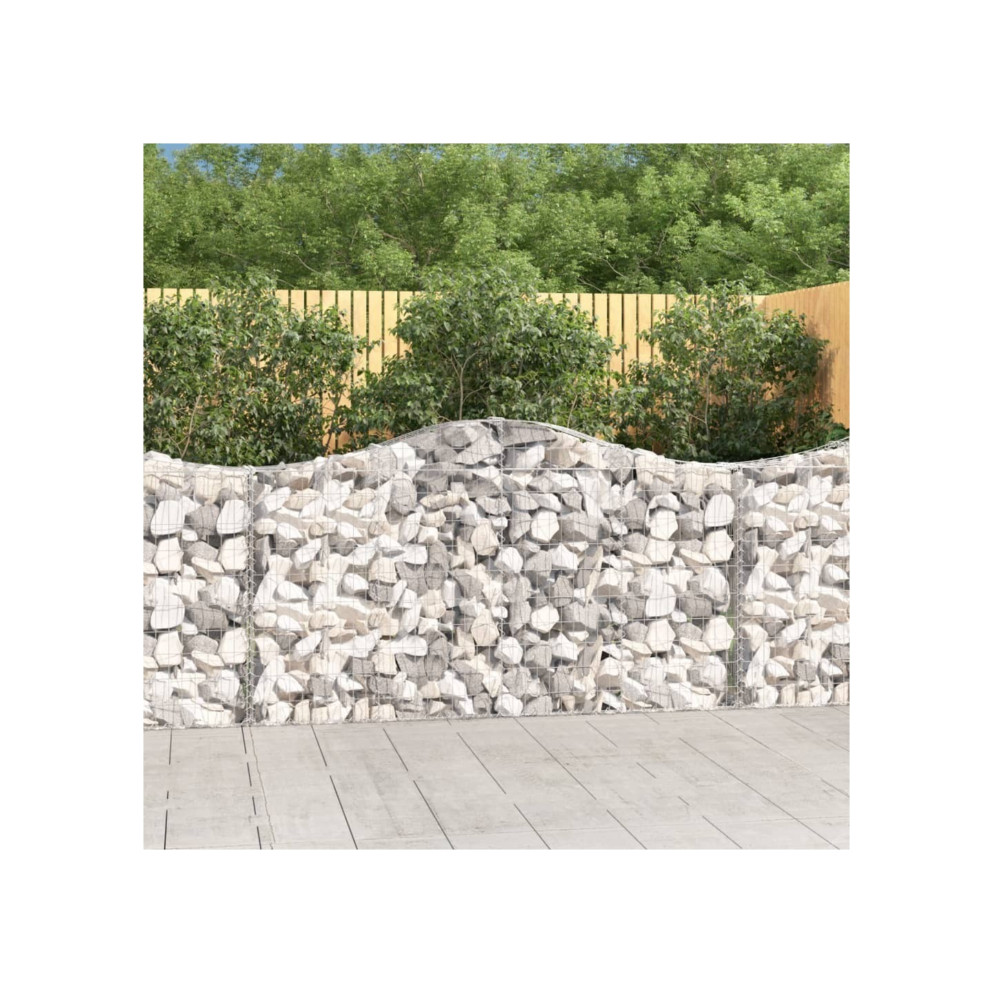 Paniers à gabions arqués 9 pcs 200x30x100/120 cm Fer galvanisé