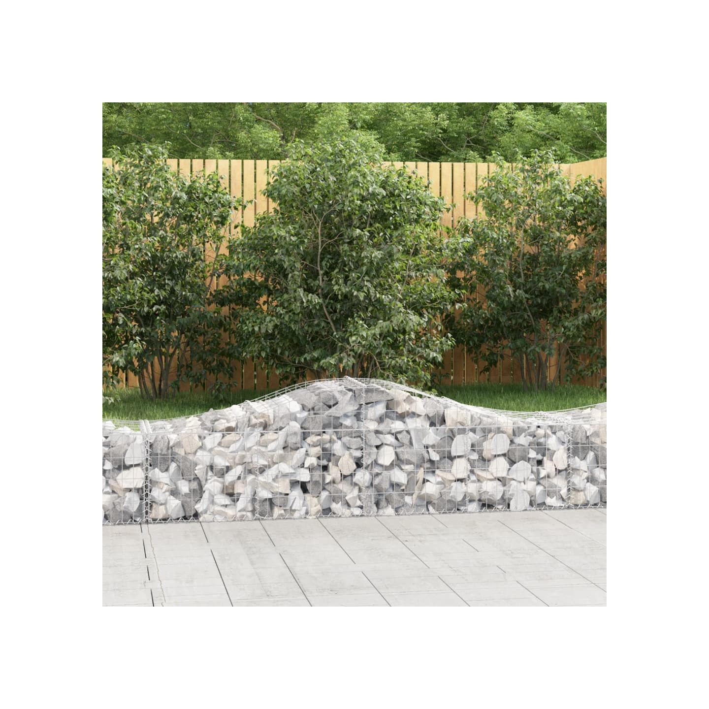 Paniers à gabions arqués 6 pcs 200x50x40/60 cm fer galvanisé