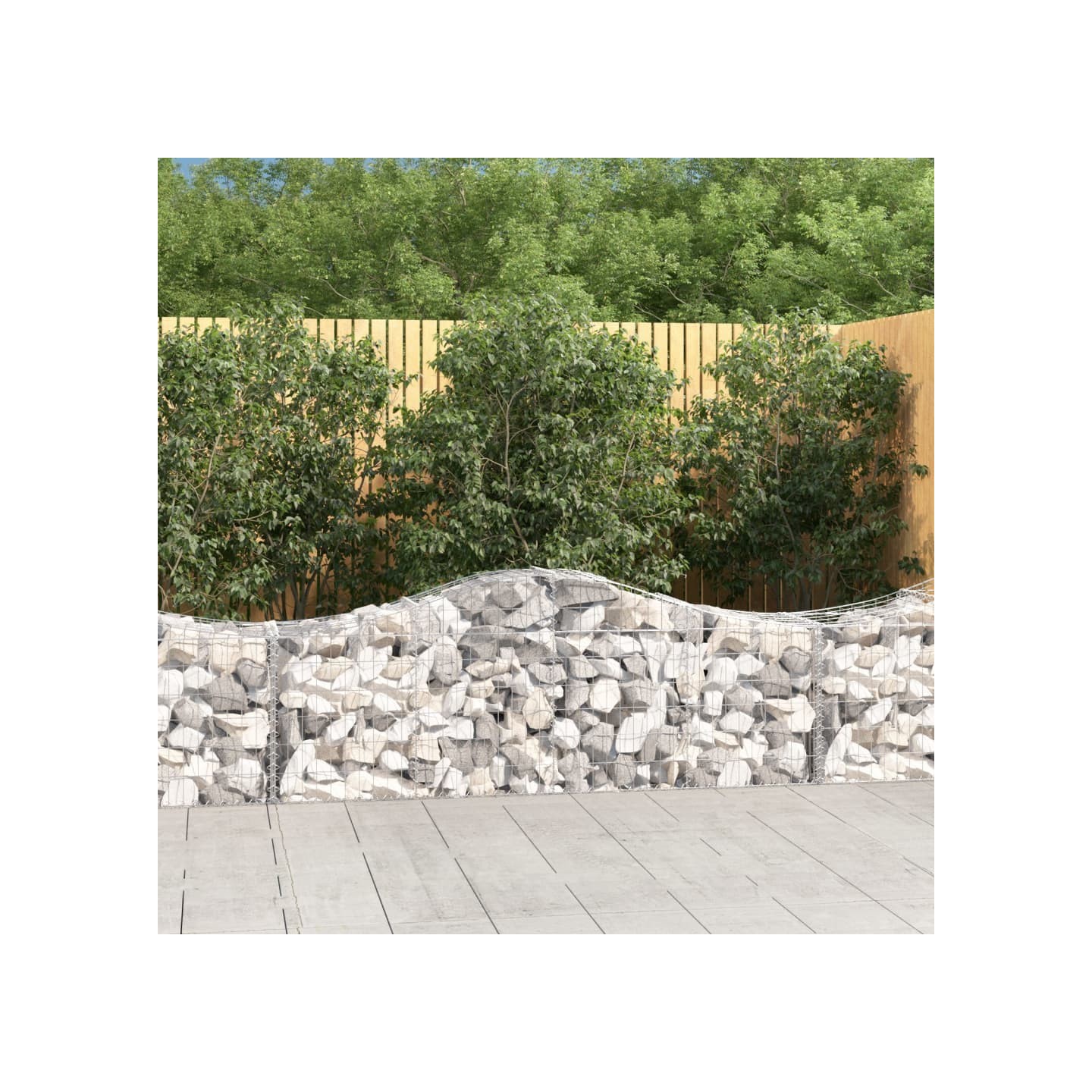 Paniers à gabions arqués 40 pcs 200x50x60/80 cm fer galvanisé