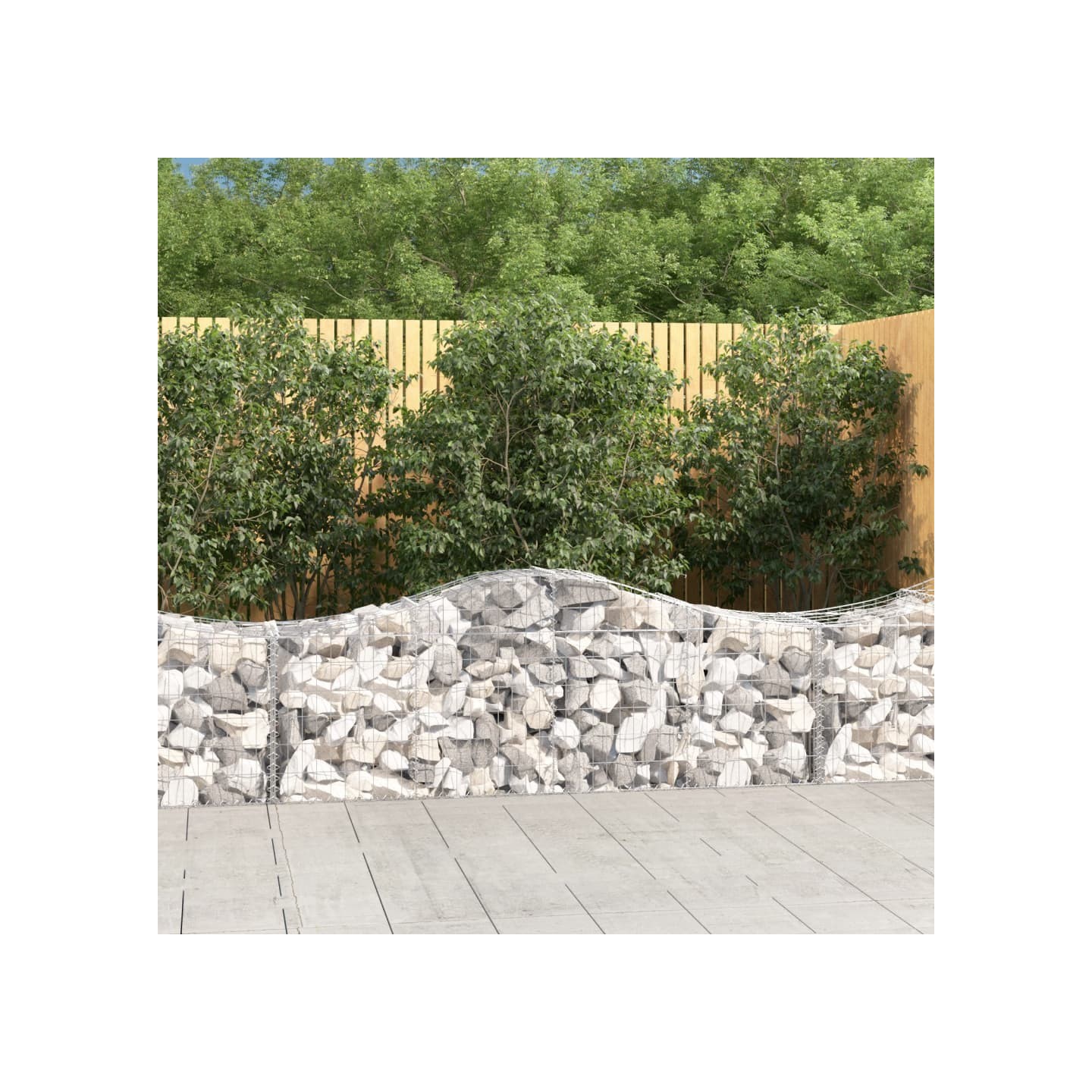 Paniers à gabions arqués 3 pcs 200x50x60/80 cm Fer galvanisé
