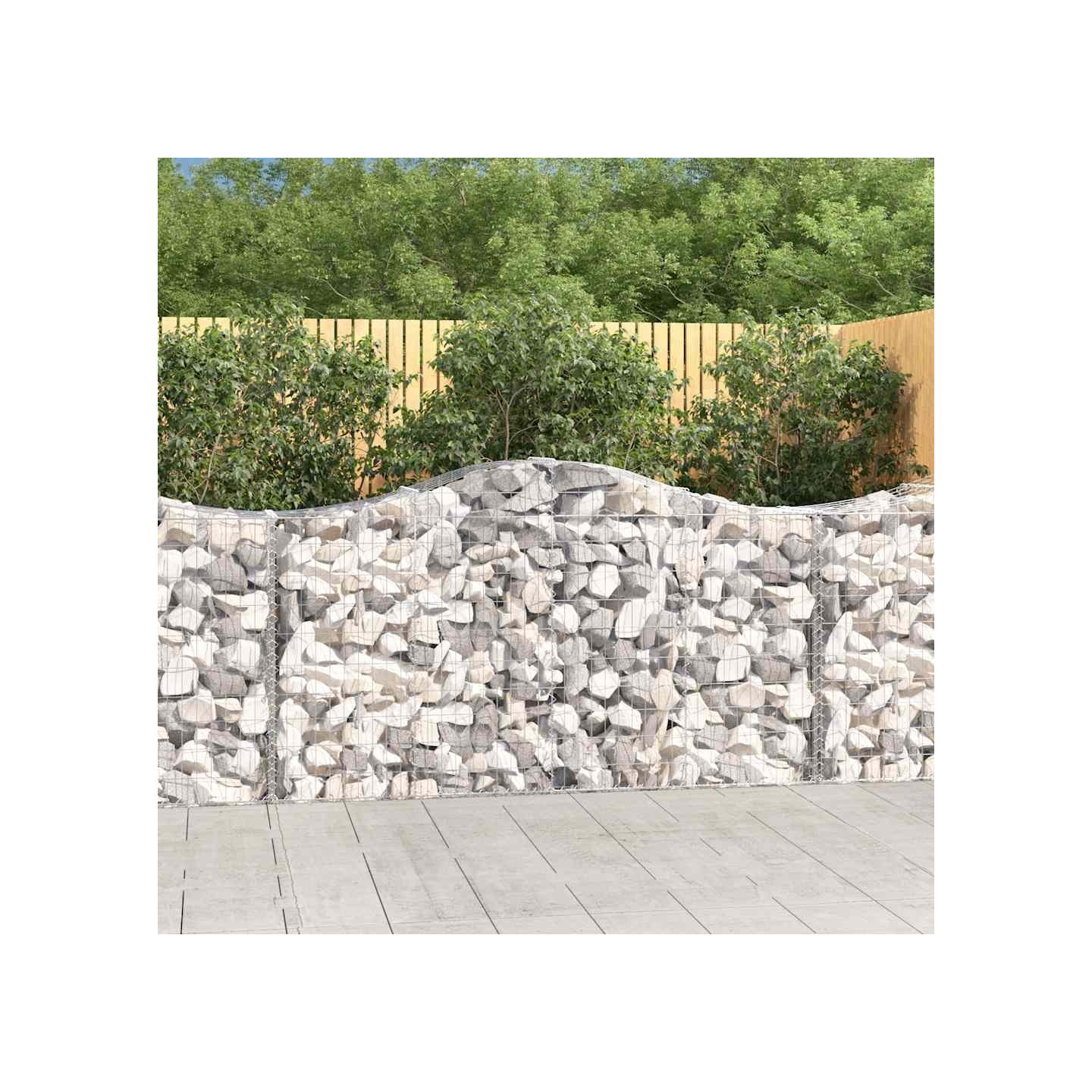 Paniers à gabions arqués 18 pcs 200x50x100/120 cm fer galvanisé