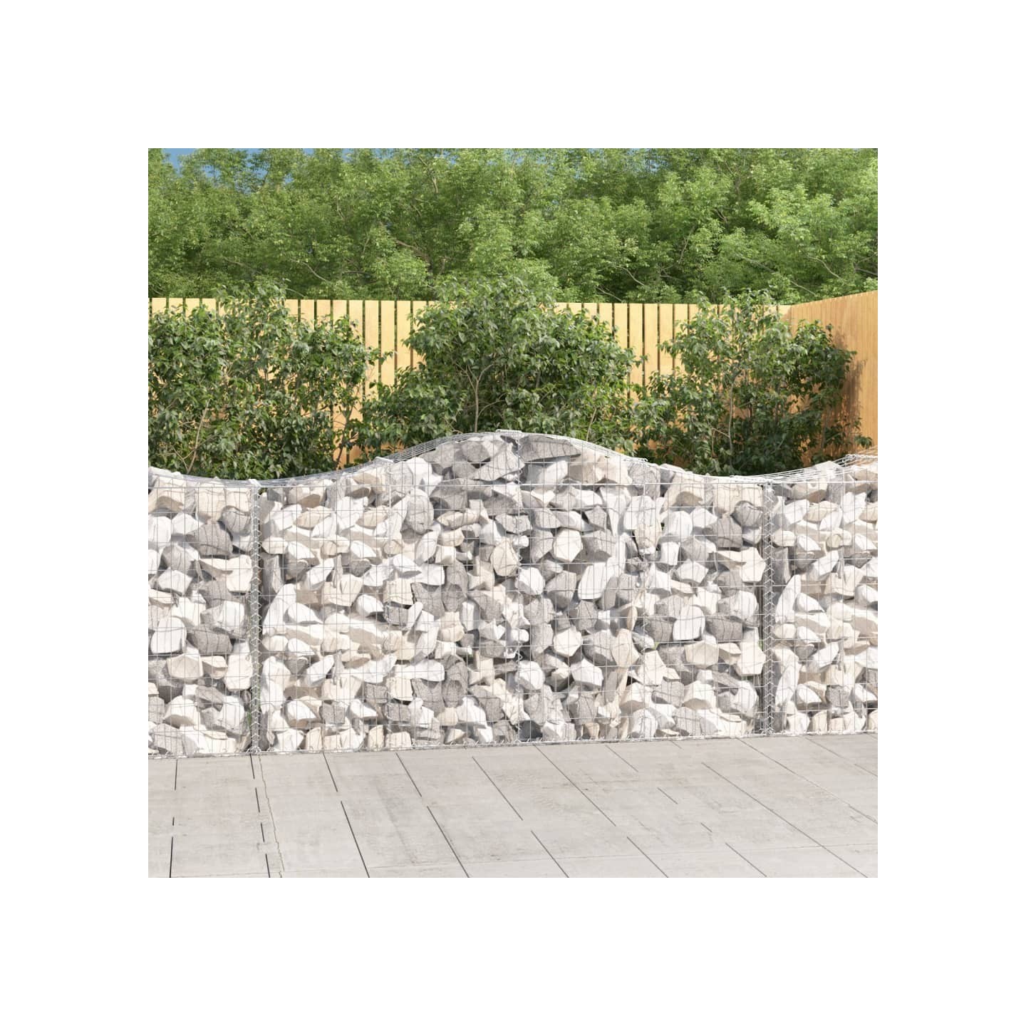Paniers à gabions arqués 3 pcs 200x50x100/120 cm fer galvanisé