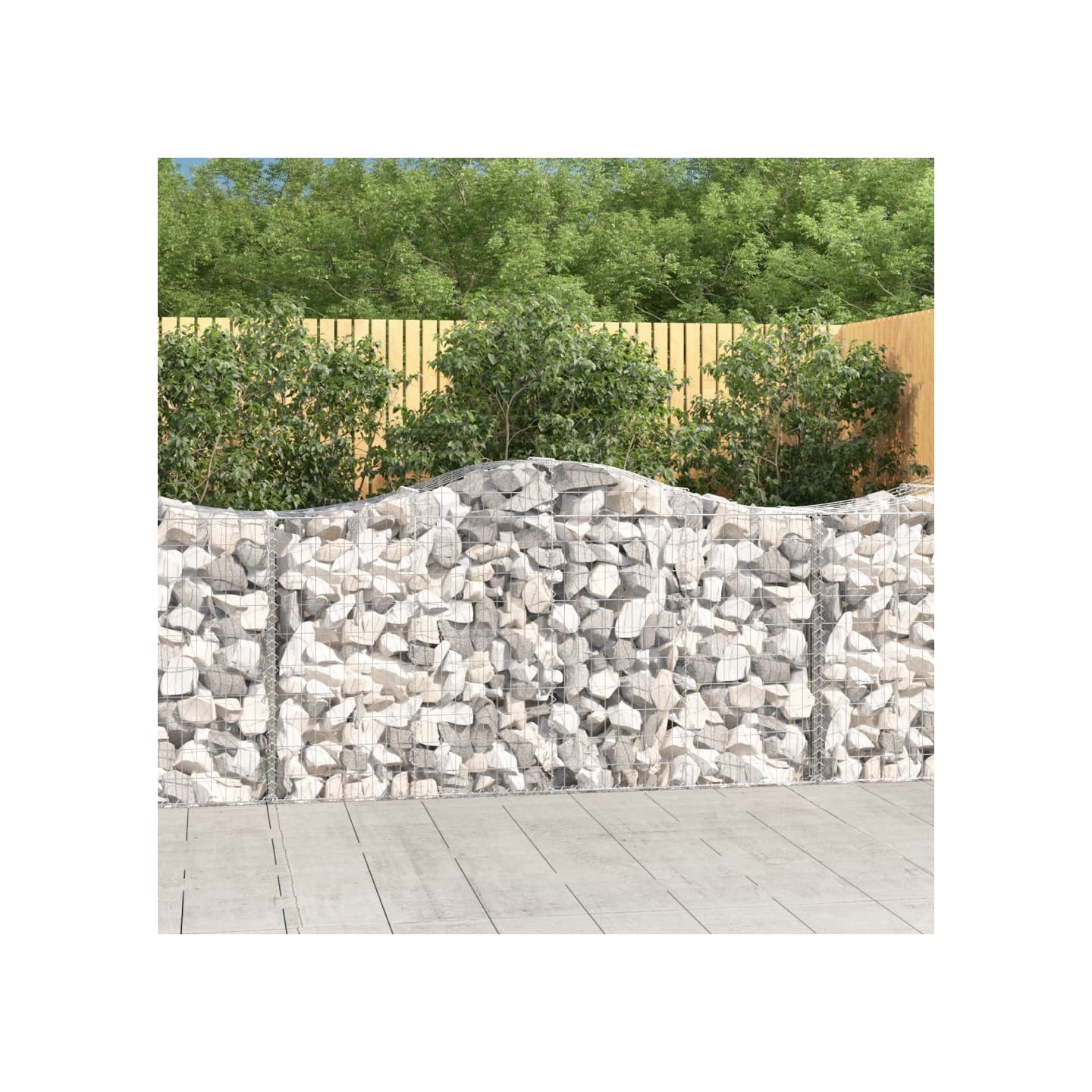 Paniers à gabions arqués 50 pcs 200x50x100/120 cm fer galvanisé