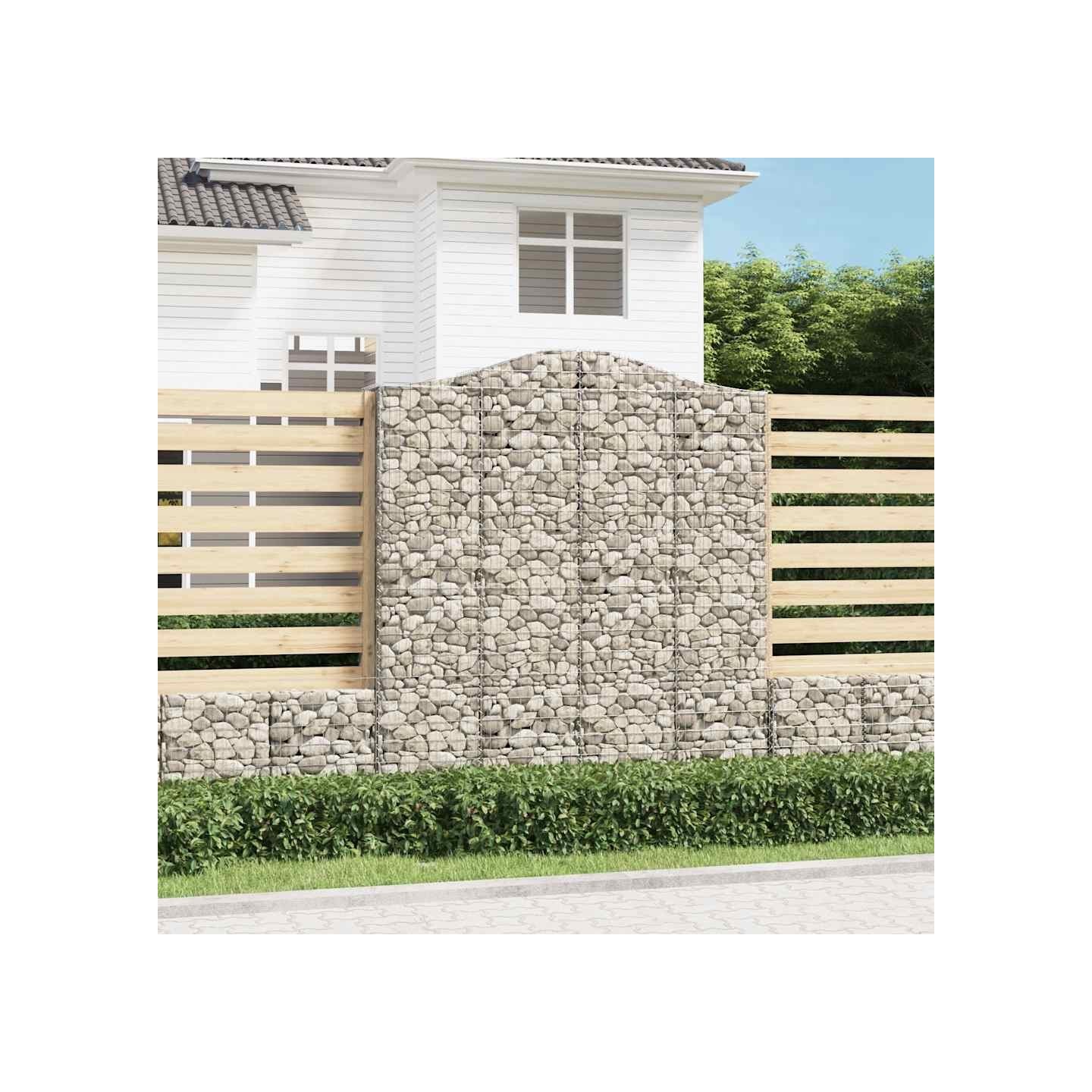 Paniers à gabions arqués 7 pcs 200x50x220/240 cm Fer galvanisé