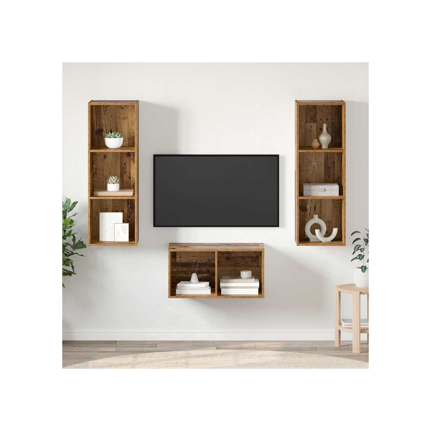 Ensemble meuble TV Bois Ancien Bois d'ingénierie