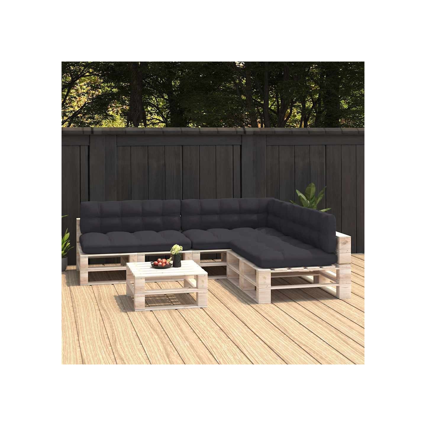 Coussins de canapé palette lot de 7 Anthracite