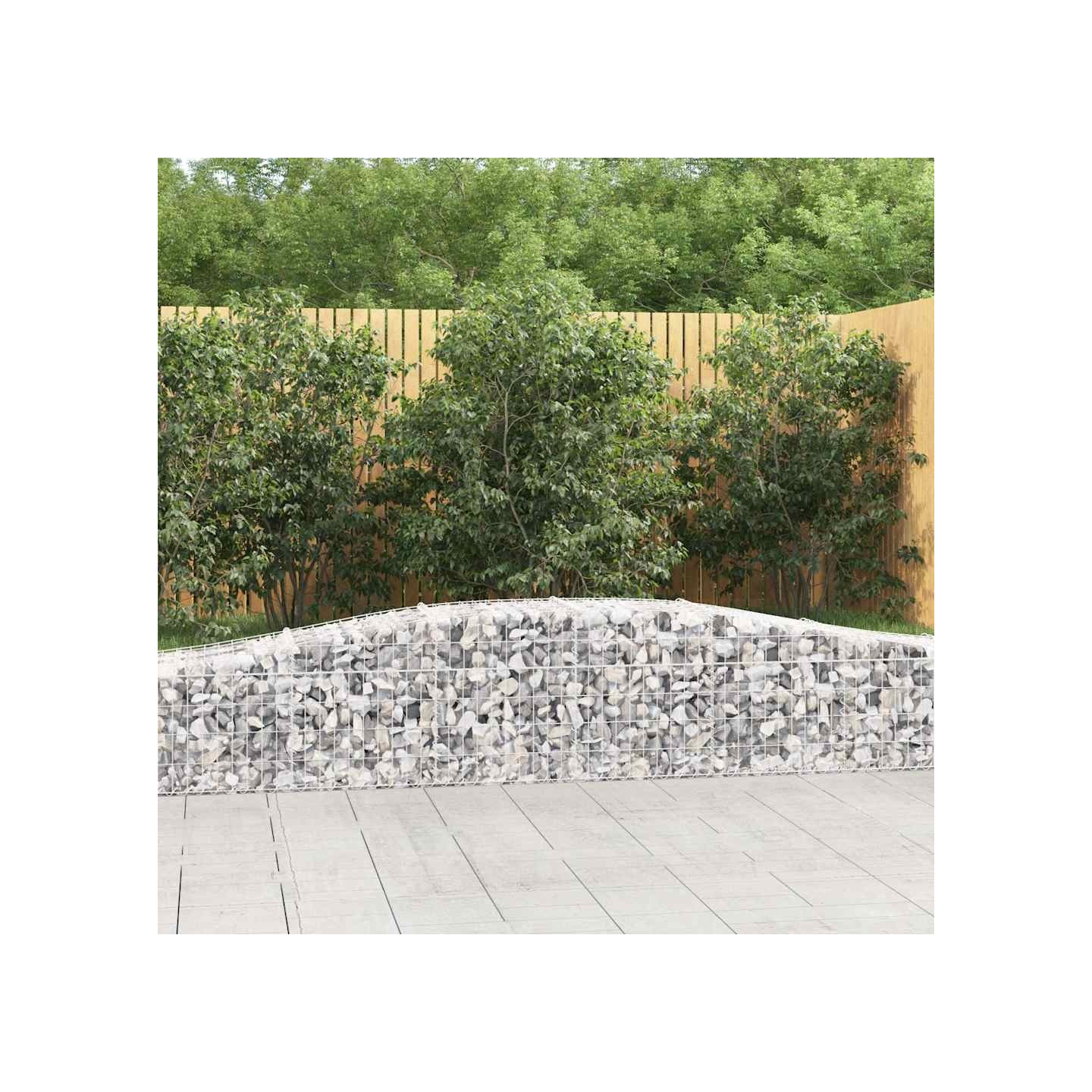 Paniers à gabions arqués 4 pcs 400x50x40/60 cm Fer galvanisé
