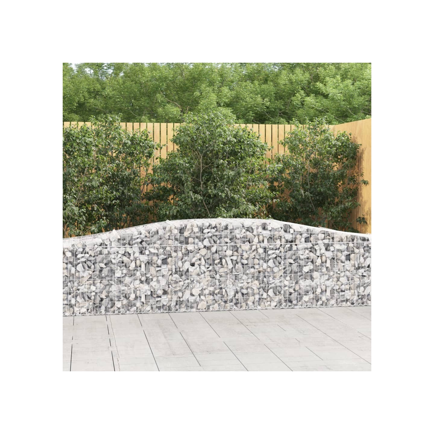 Paniers à gabions arqués 4 pcs 400x50x60/80 cm Fer galvanisé