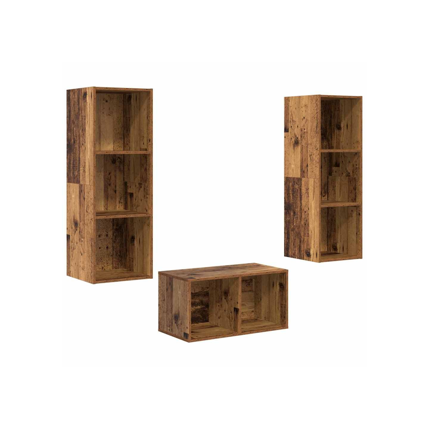 Ensemble meuble TV Bois Ancien Bois d'ingénierie