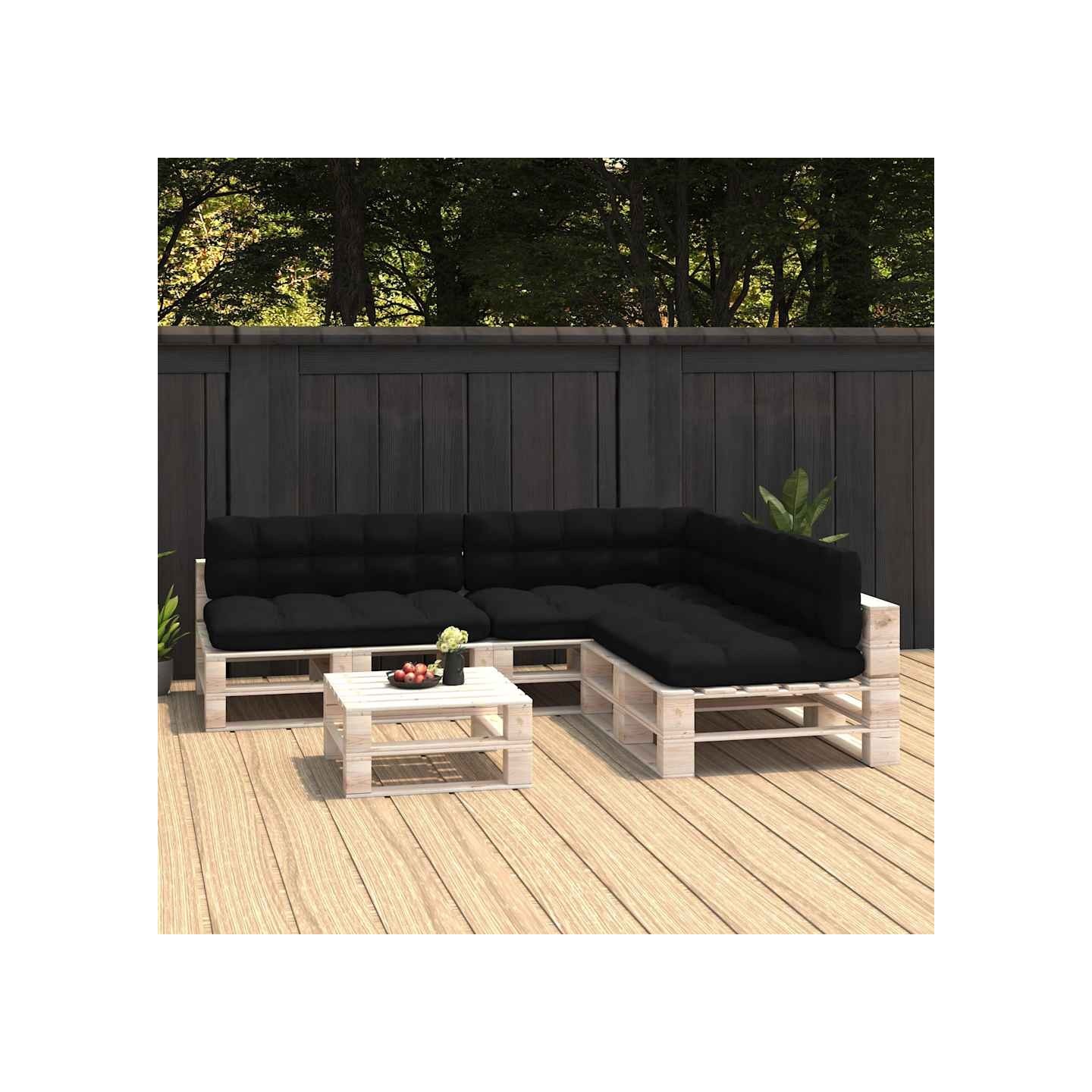 Coussins de canapé palette lot de 7 Noir