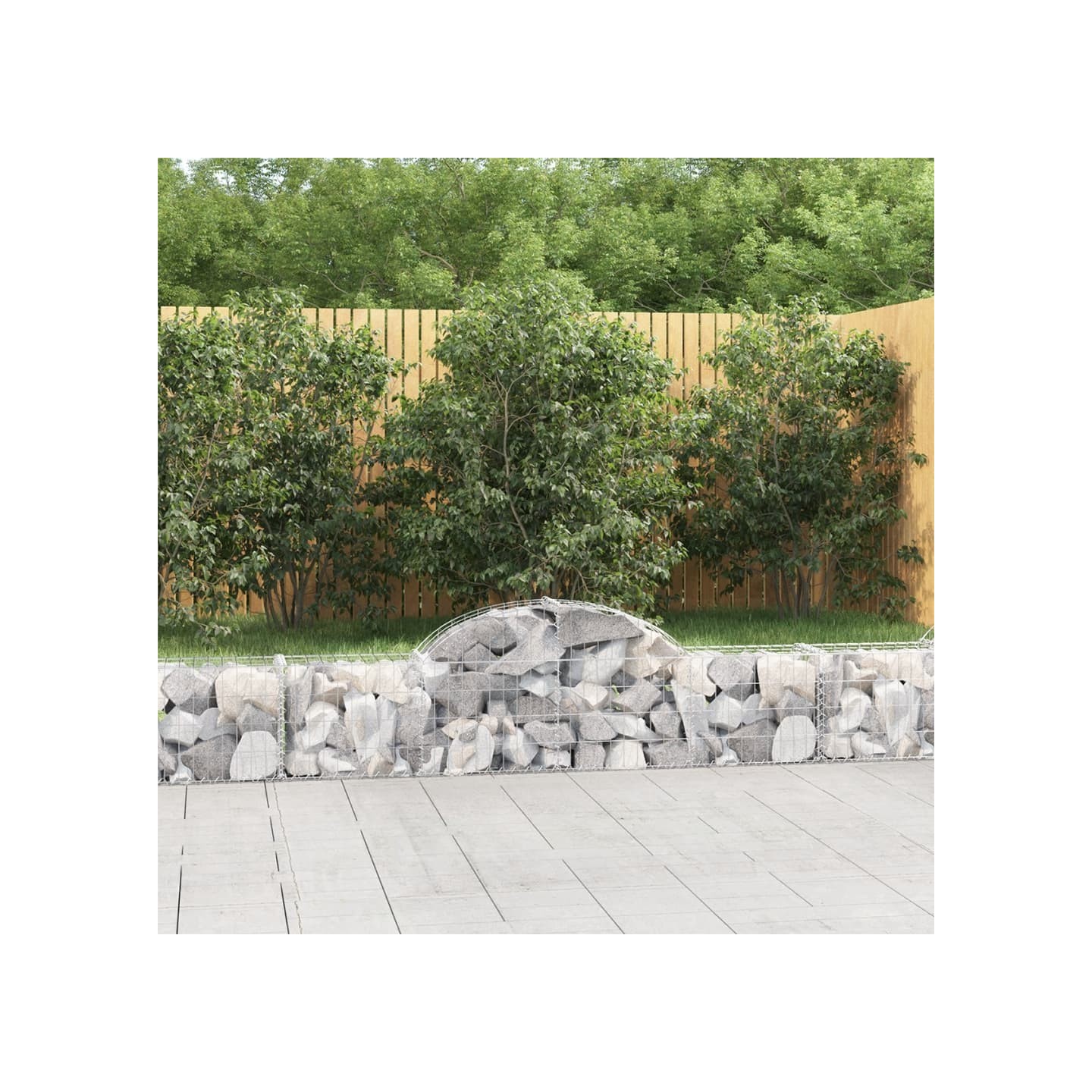 Paniers à gabions arqués 3 pcs 200x30x40/60 cm Fer galvanisé