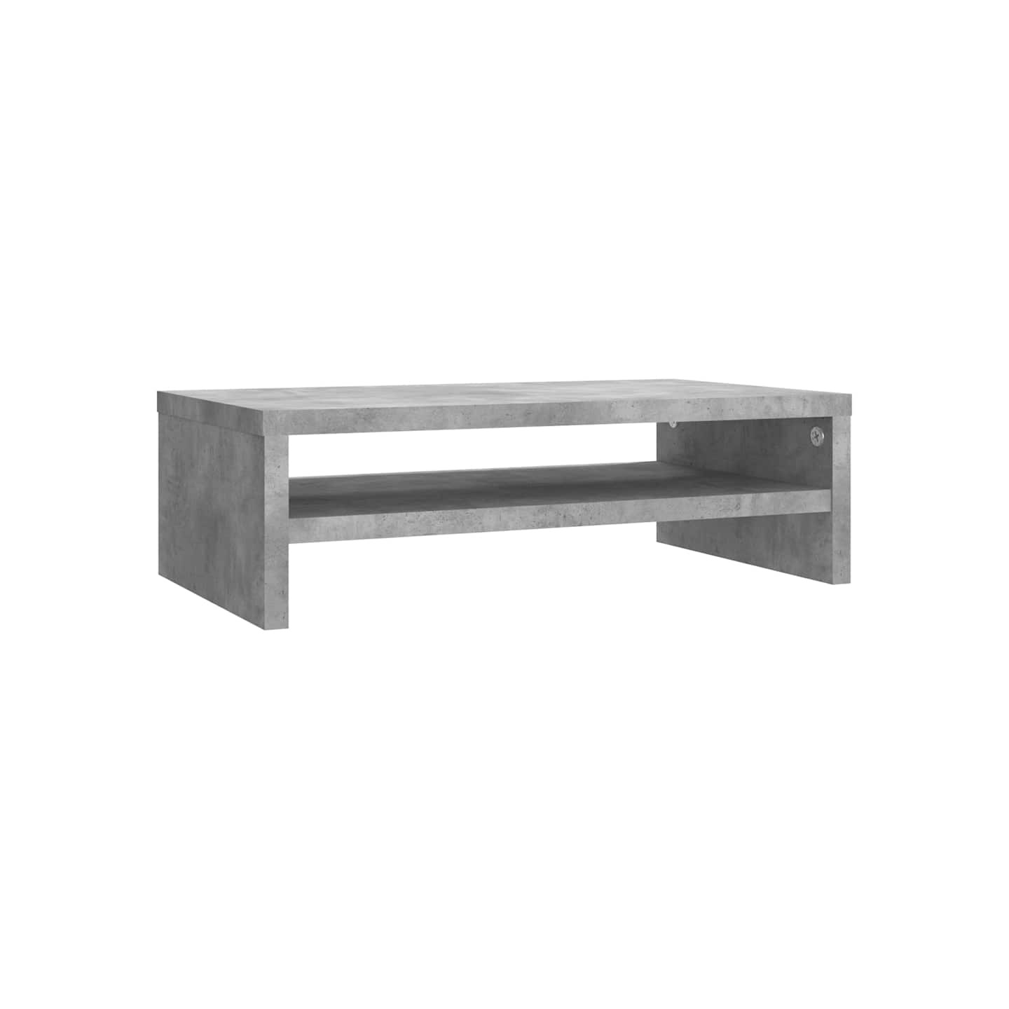 Support de moniteur Gris béton 42x24x13 cm Bois d'ingénierie