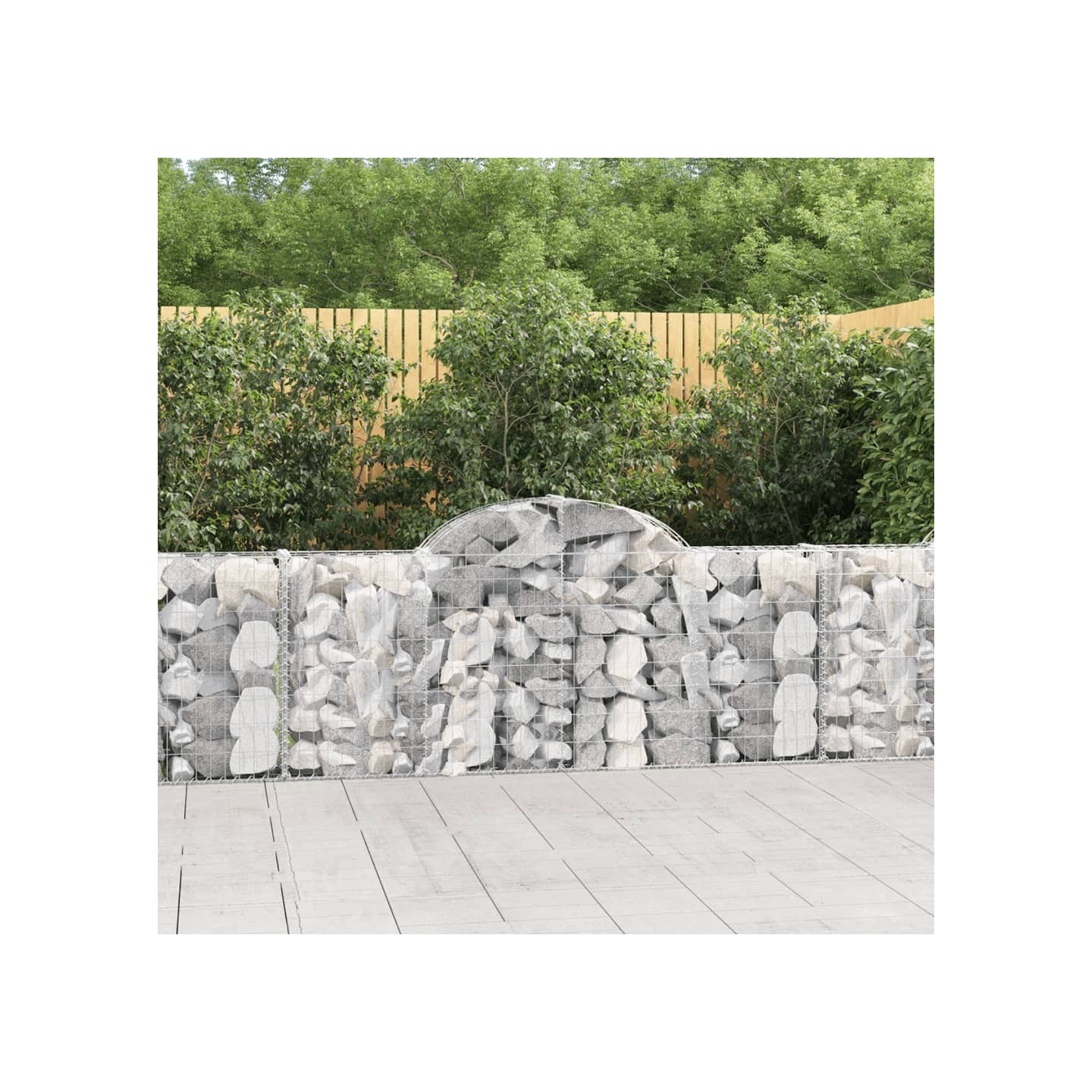 Paniers à gabions arqués 25 pcs 200x30x80/100 cm Fer galvanisé