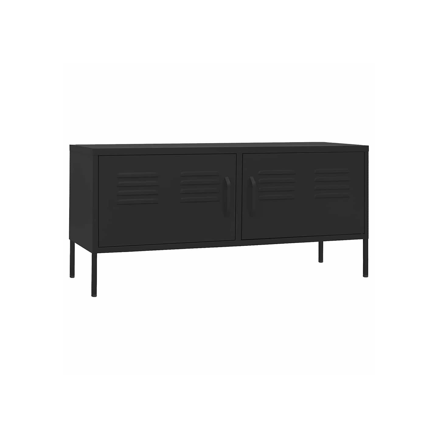 Meuble TV Noir 105x35x50 cm Acier