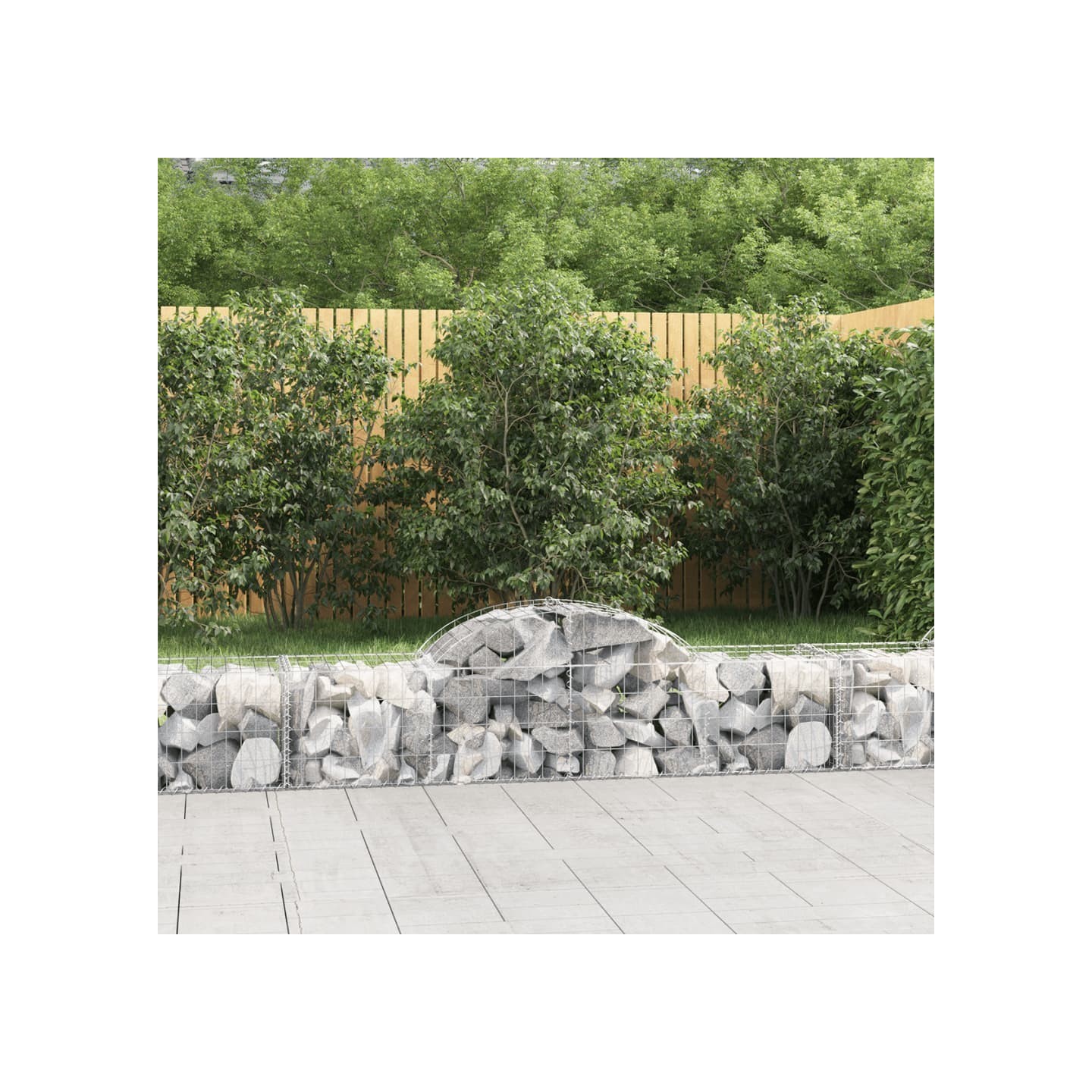 Paniers à gabions arqués 7 pcs 200x50x40/60 cm fer galvanisé