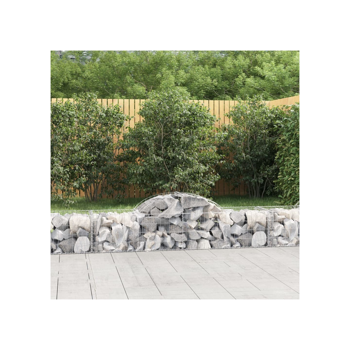 Paniers à gabions arqués 3 pcs 200x50x40/60 cm fer galvanisé