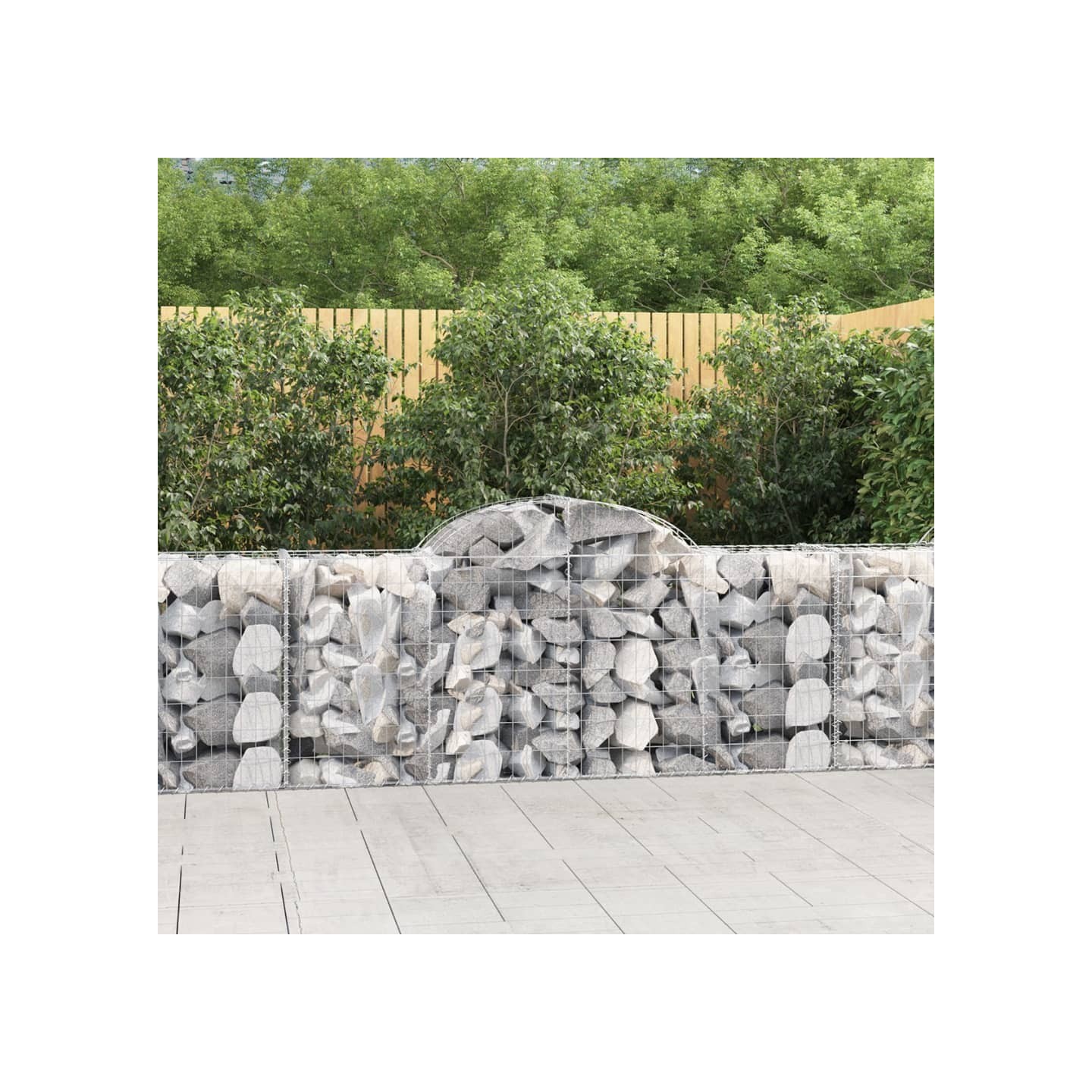 Paniers à gabions arqués 5 pcs 200x50x80/100 cm Fer galvanisé