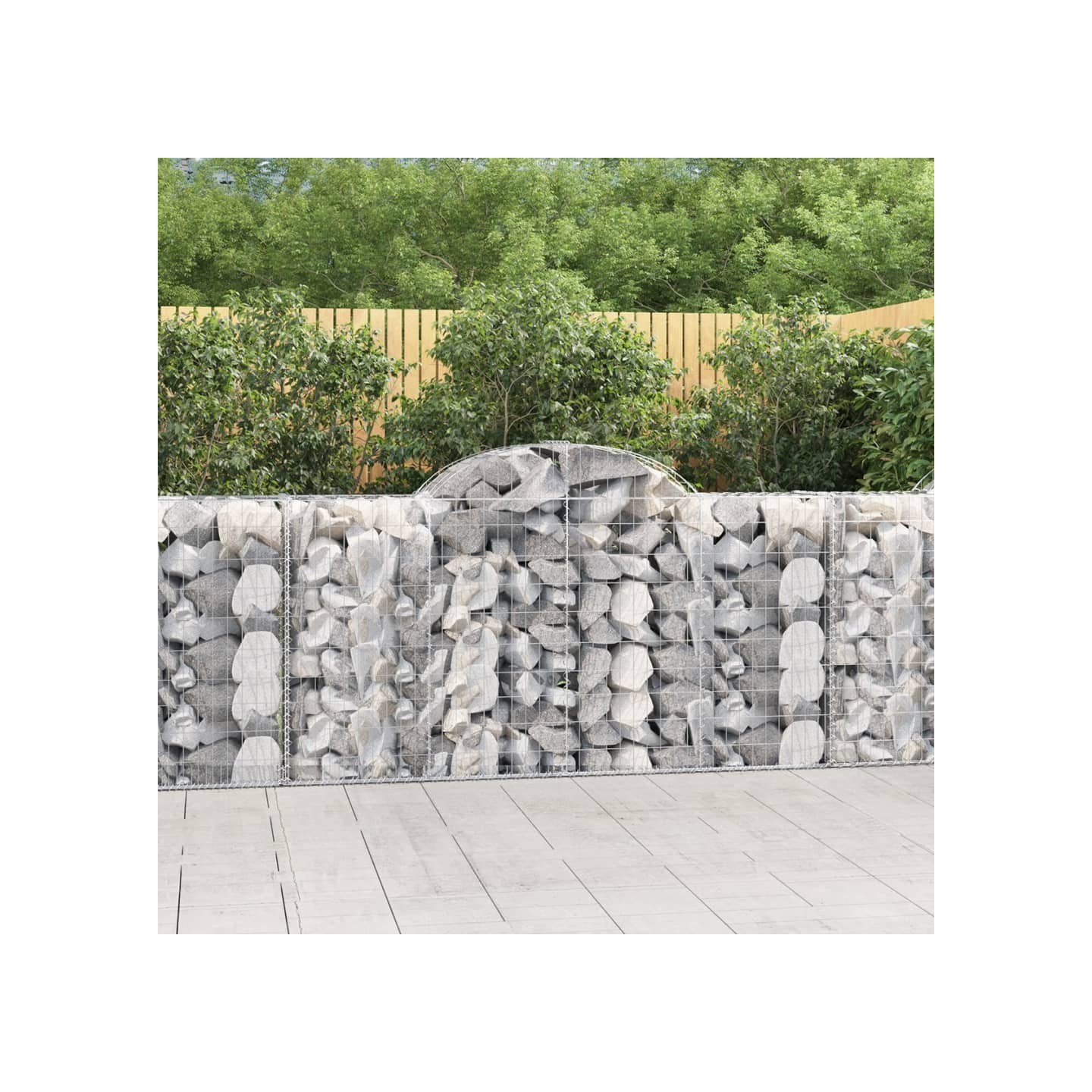 Paniers à gabions arqués 5 pcs 200x50x100/120 cm fer galvanisé