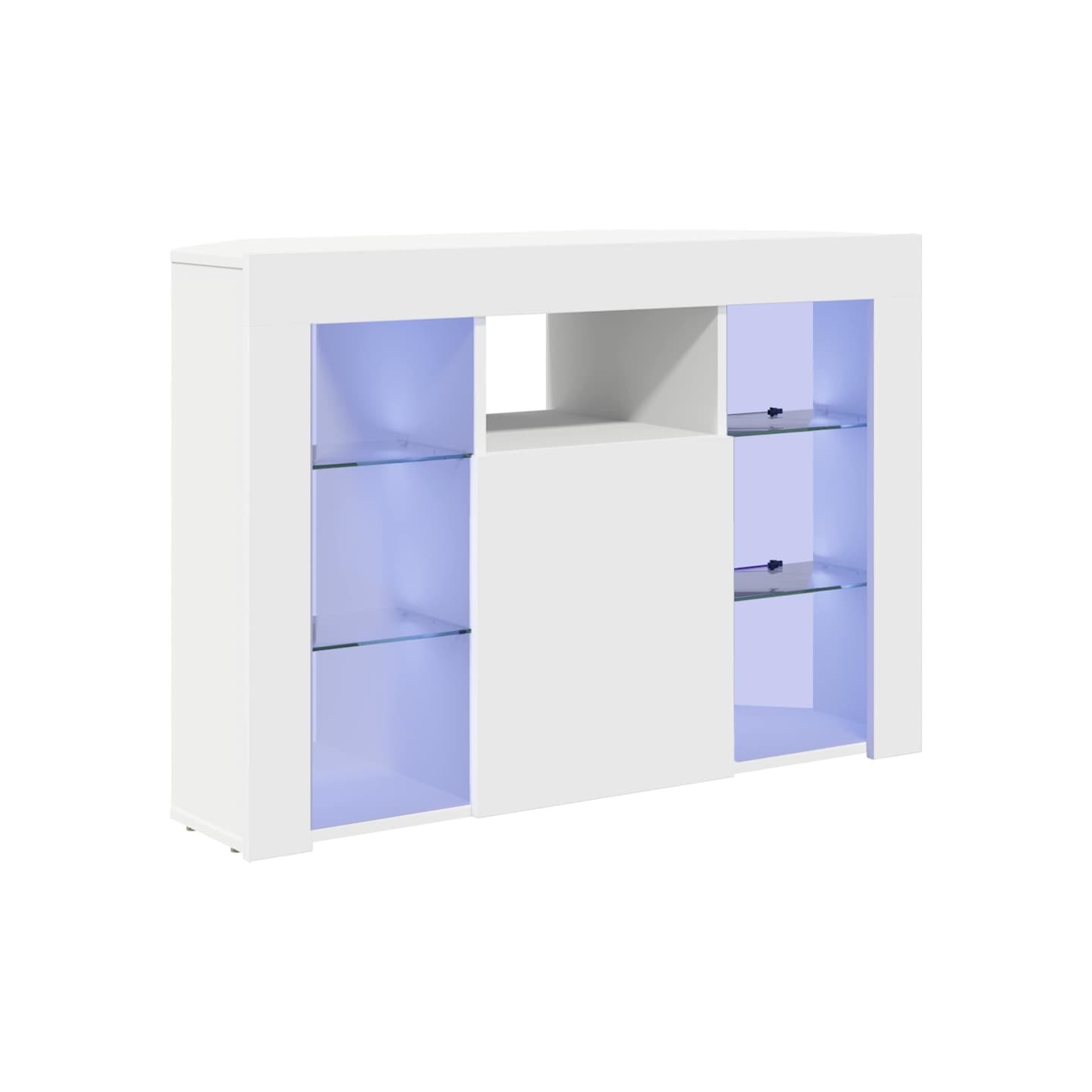Meuble TV LED d'Angle 100x40x68cm Blanc Bois d'ingénierie