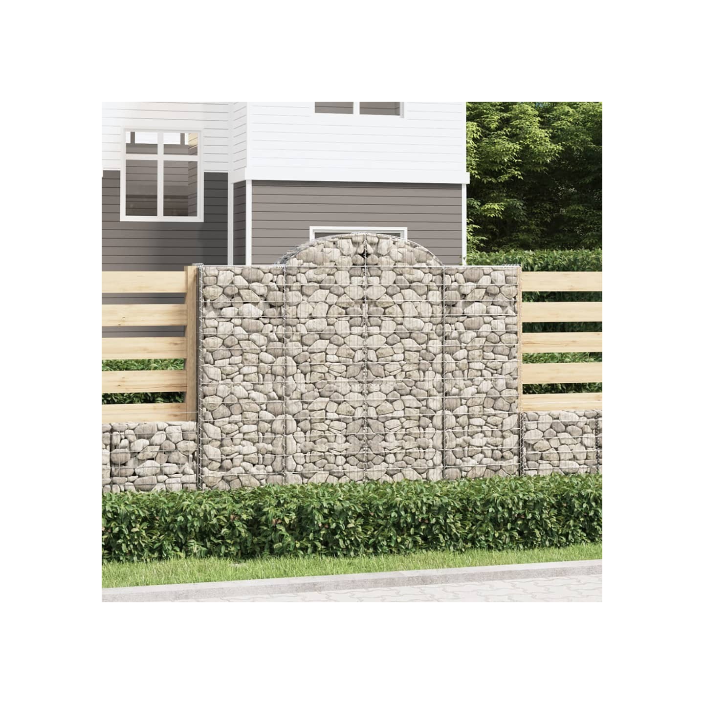 Paniers à gabions arqués 8 pcs 200x50x160/180 cm Fer galvanisé