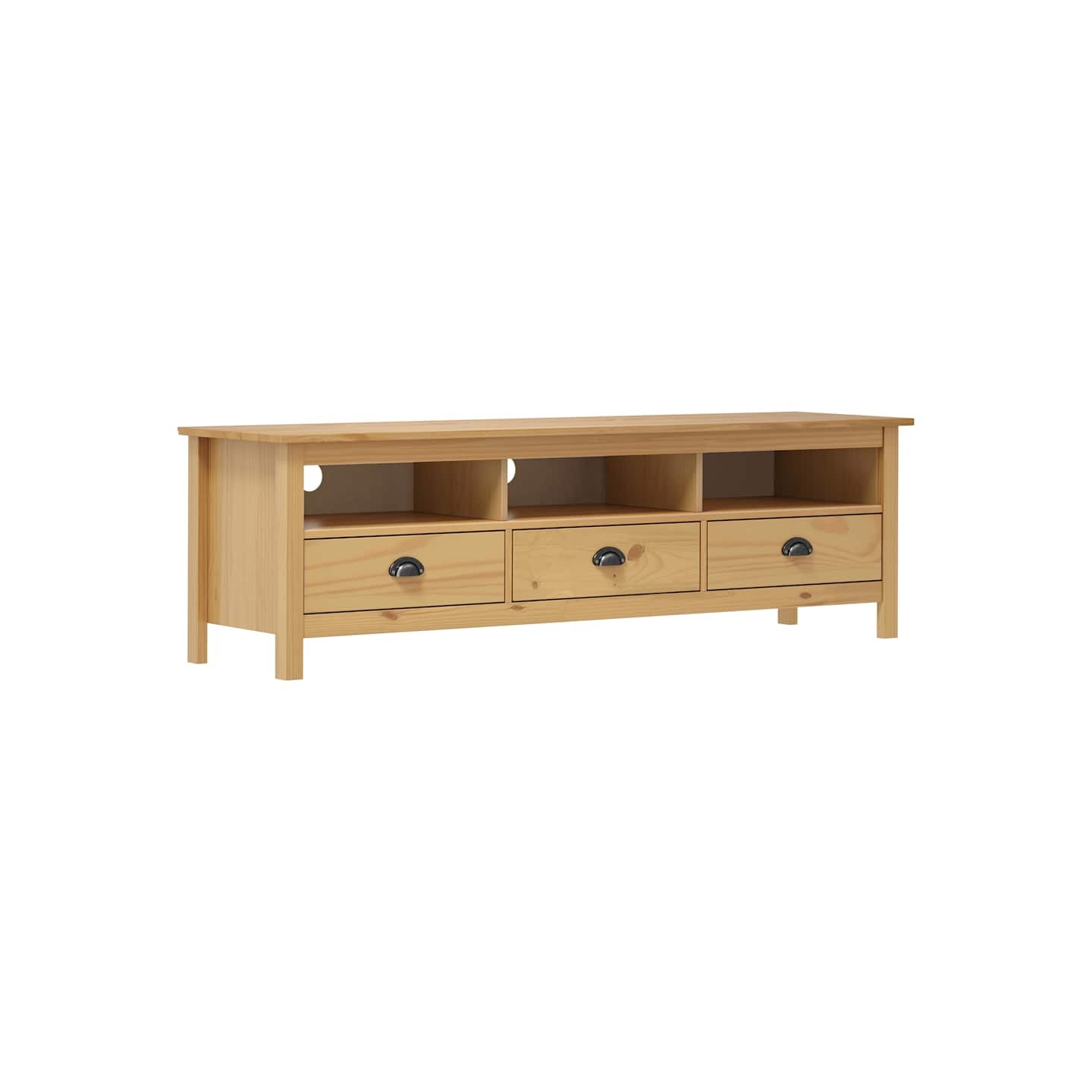Meuble TV Hill Range Marron miel 158x40x47cm Bois de pin solide