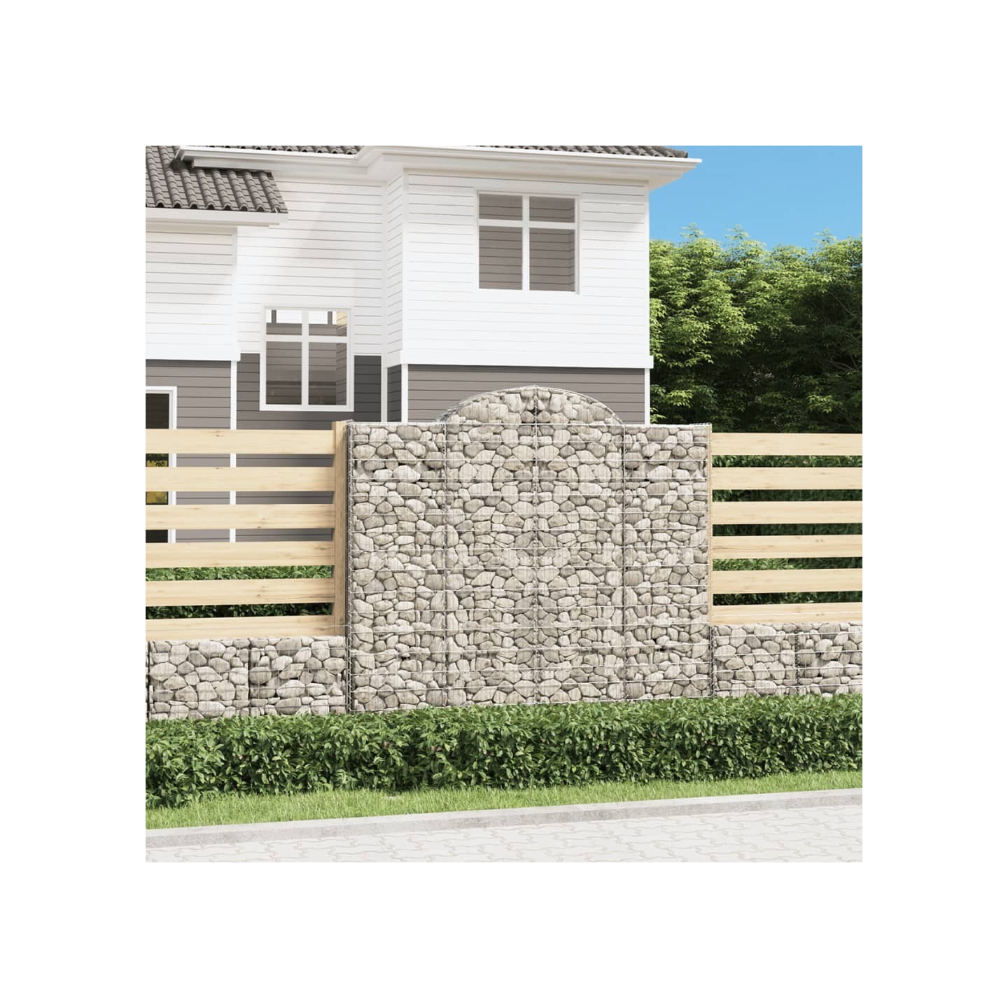 Paniers à gabions arqués 10 pcs 200x50x180/200 cm Fer galvanisé