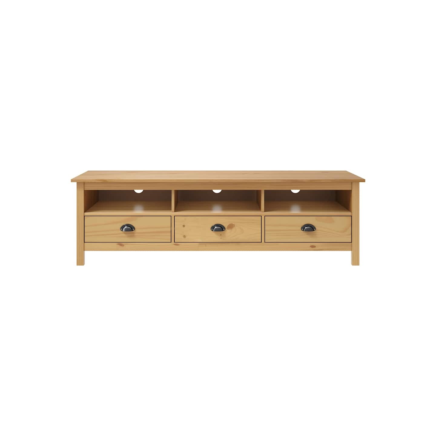 Meuble TV Hill Range Marron miel 158x40x47cm Bois de pin solide