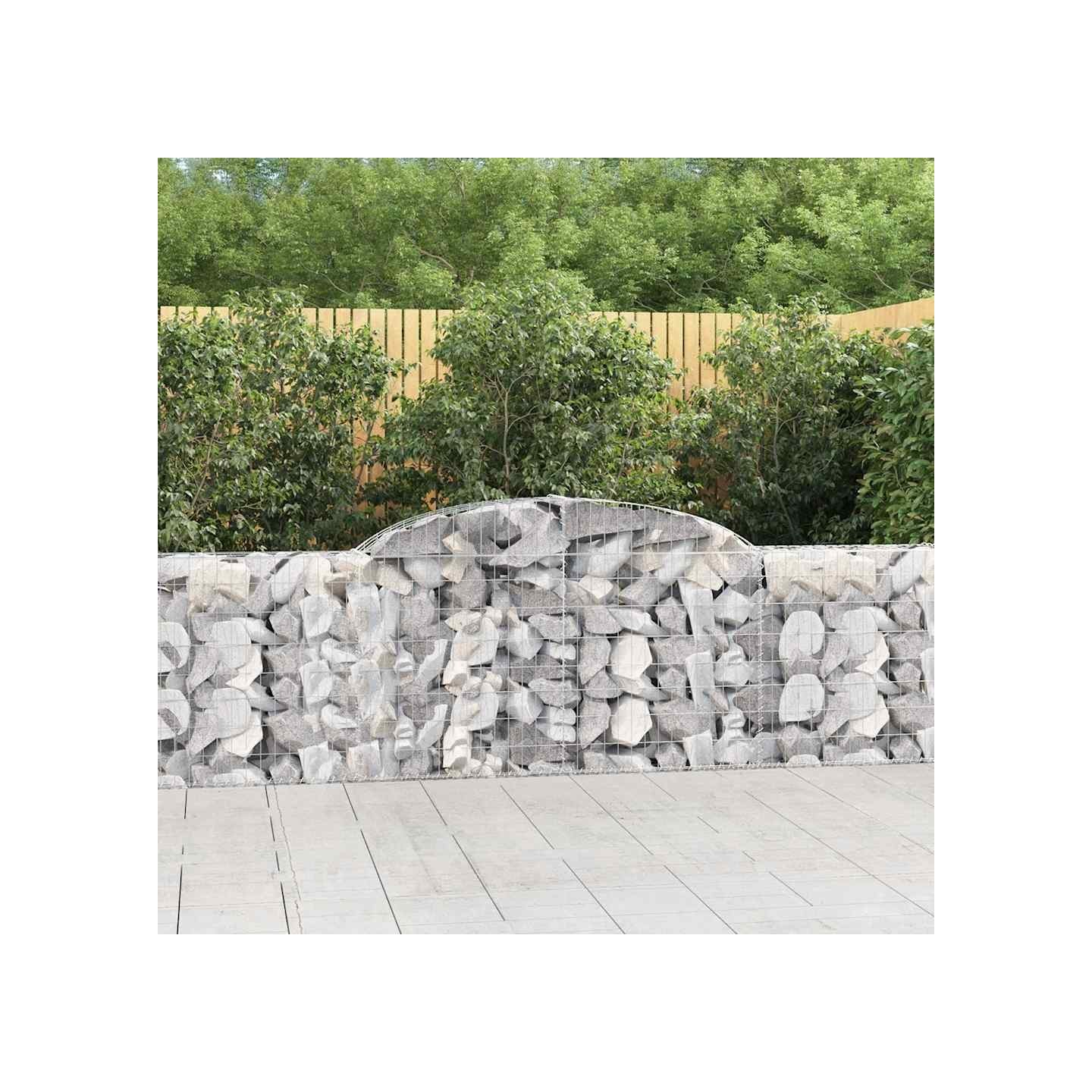 Paniers à gabions arqués 5 pcs 300x30x80/100 cm fer galvanisé
