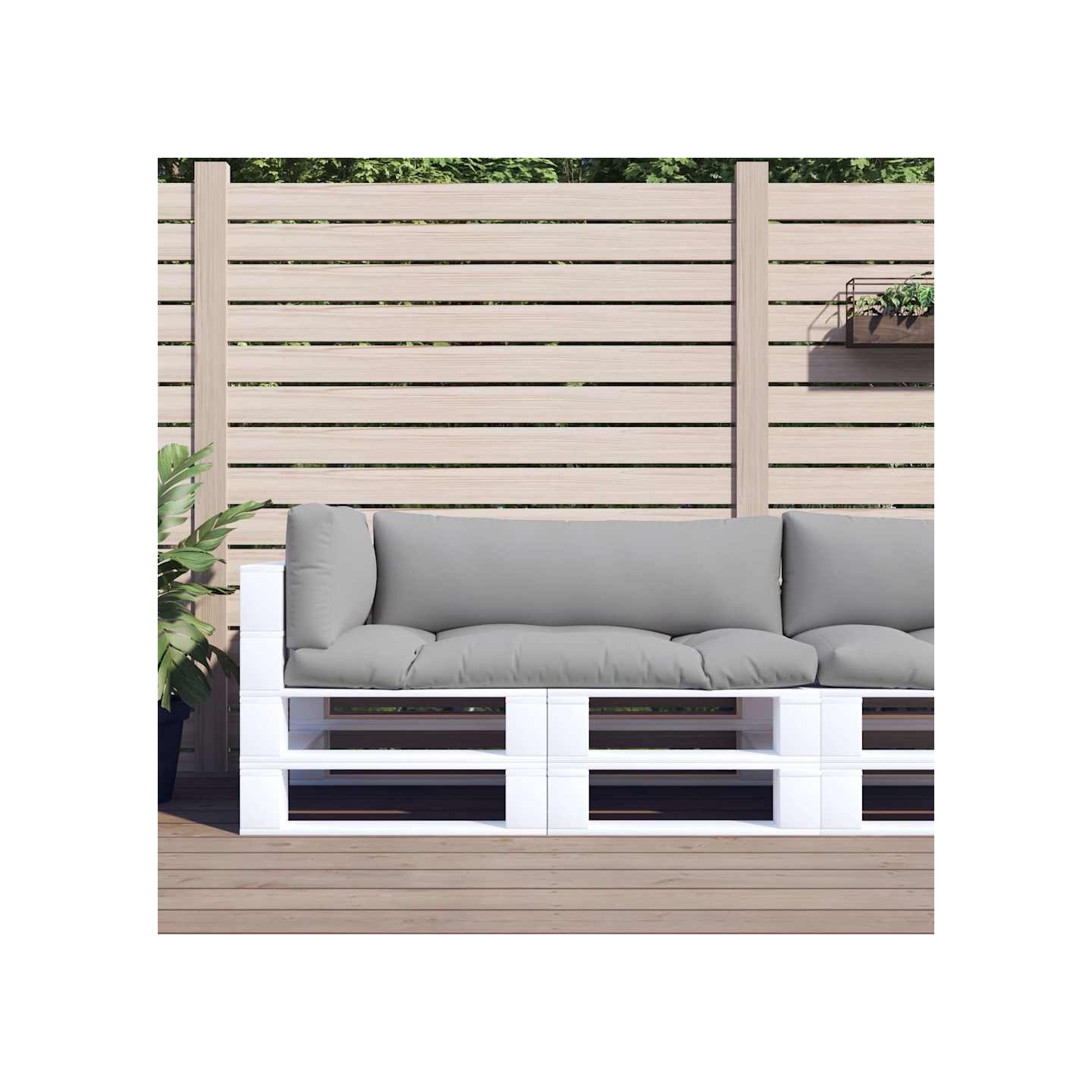 Coussins de palette lot de 3 gris tissu
