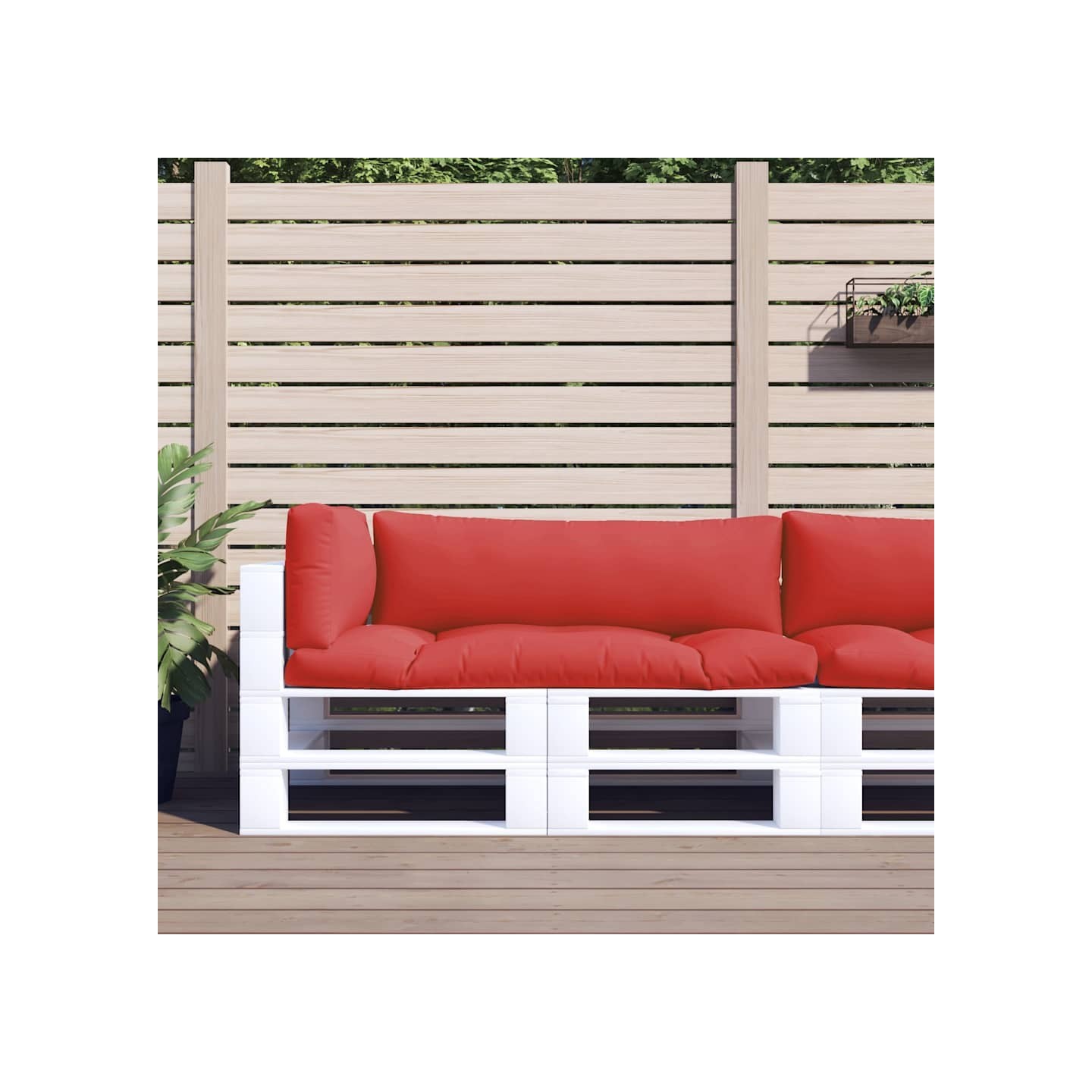 Coussins de palette lot de 3 rouge tissu