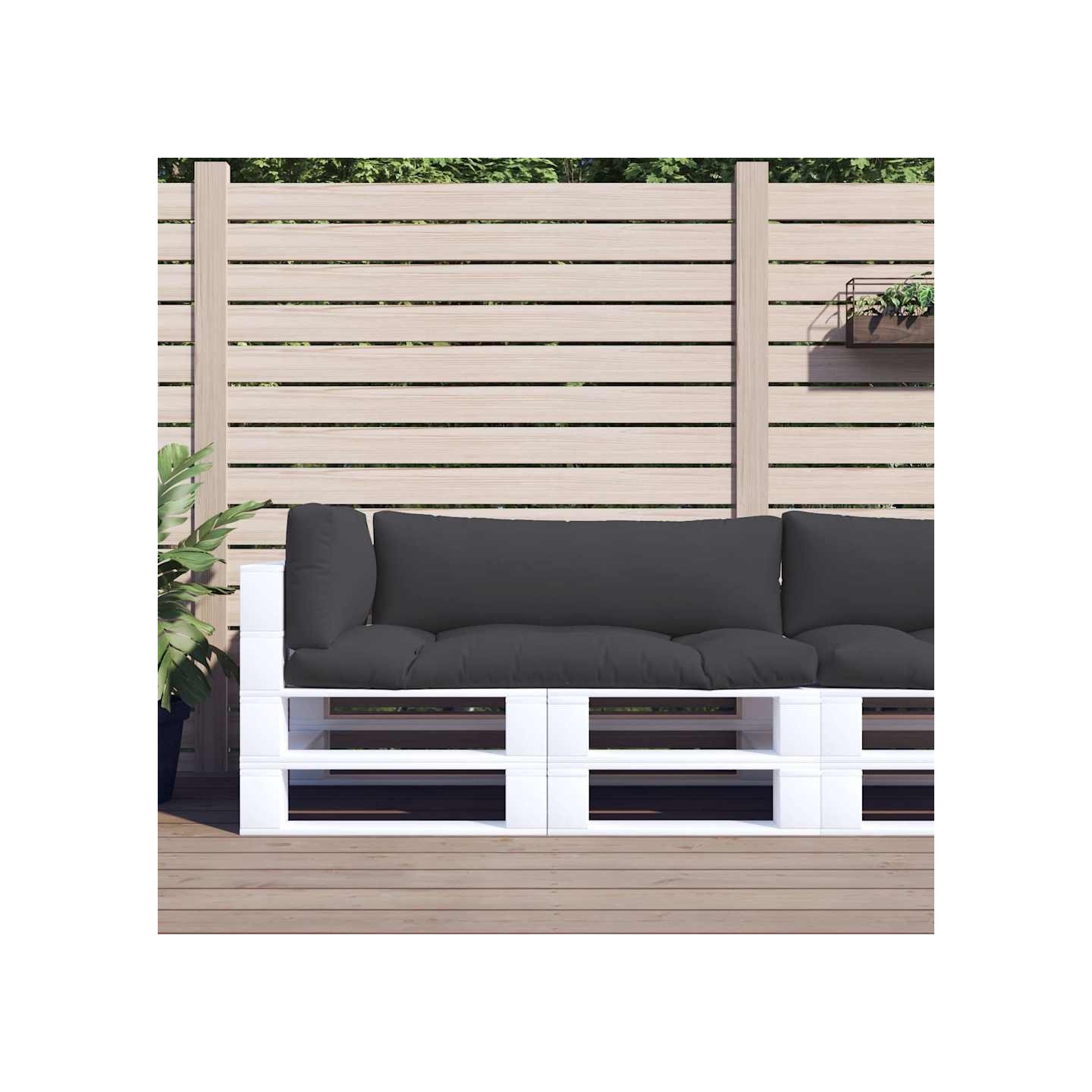 Coussins de palette lot de 3 noir tissu