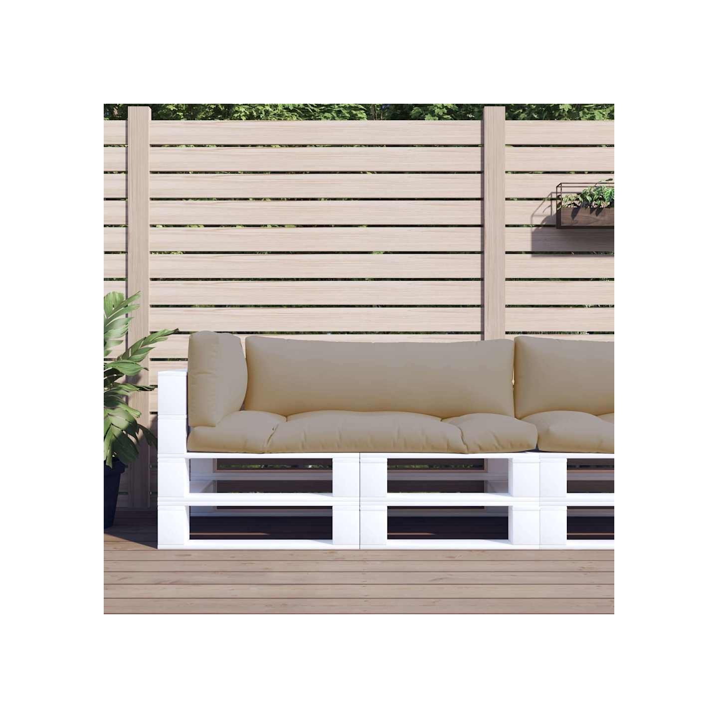 Coussins de palette lot de 3 taupe tissu