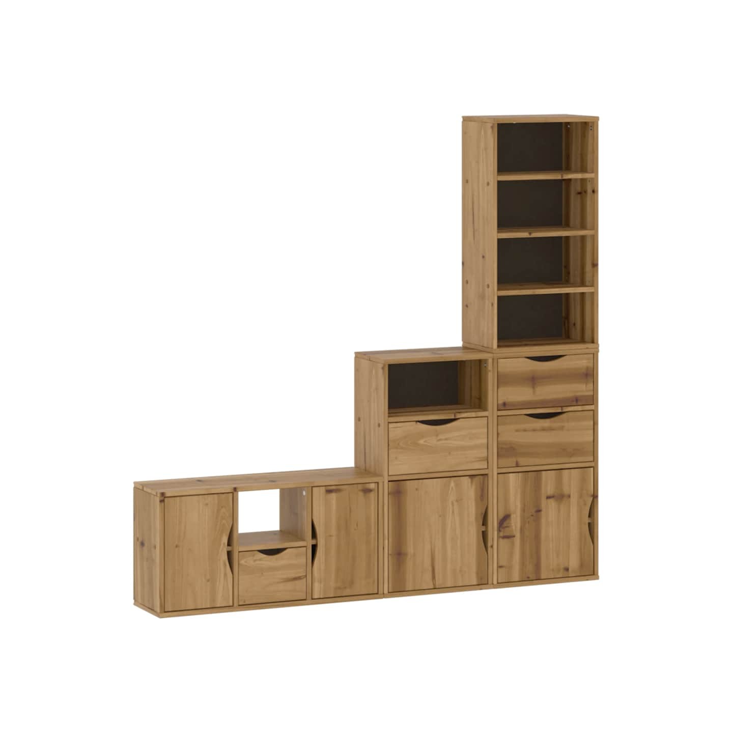 Meubles TV 4 pcs avec rangement ODDA bois de pin massif