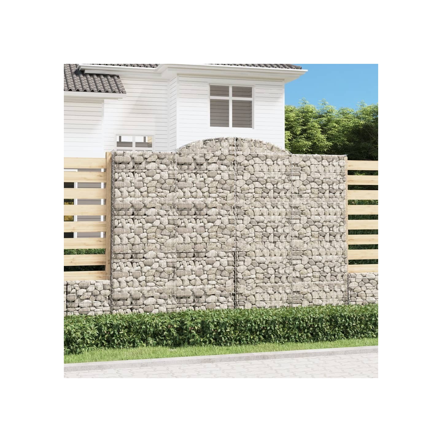 Paniers à gabions arqués 11 pcs 300x50x220/240 cm fer galvanisé
