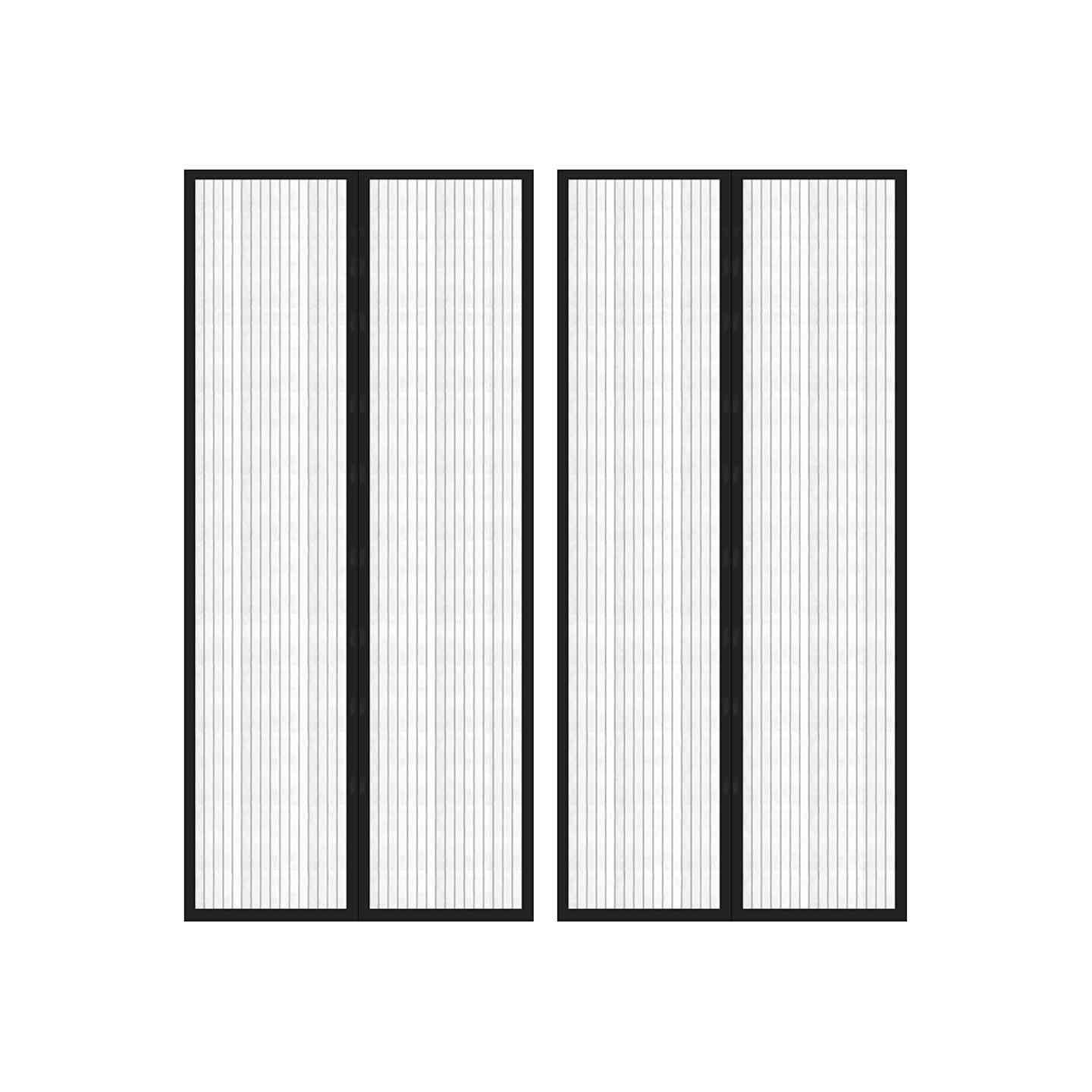Rideaux de porte anti-insectes 2 pcs avec aimants noir 210x90cm