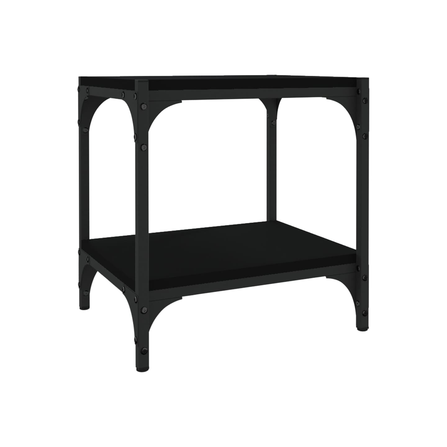 Meuble TV Noir 40x33x41 cm Bois d'ingénierie et acier