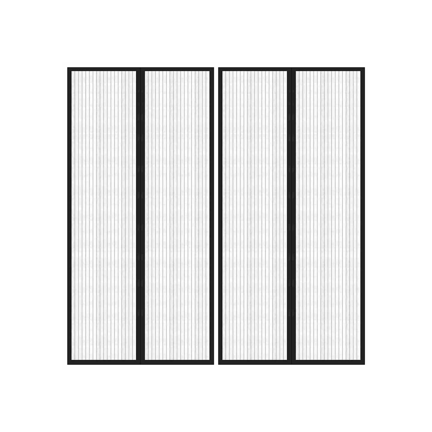 Rideaux de porte anti-insectes 2 pcs et aimants noir 220x100 cm
