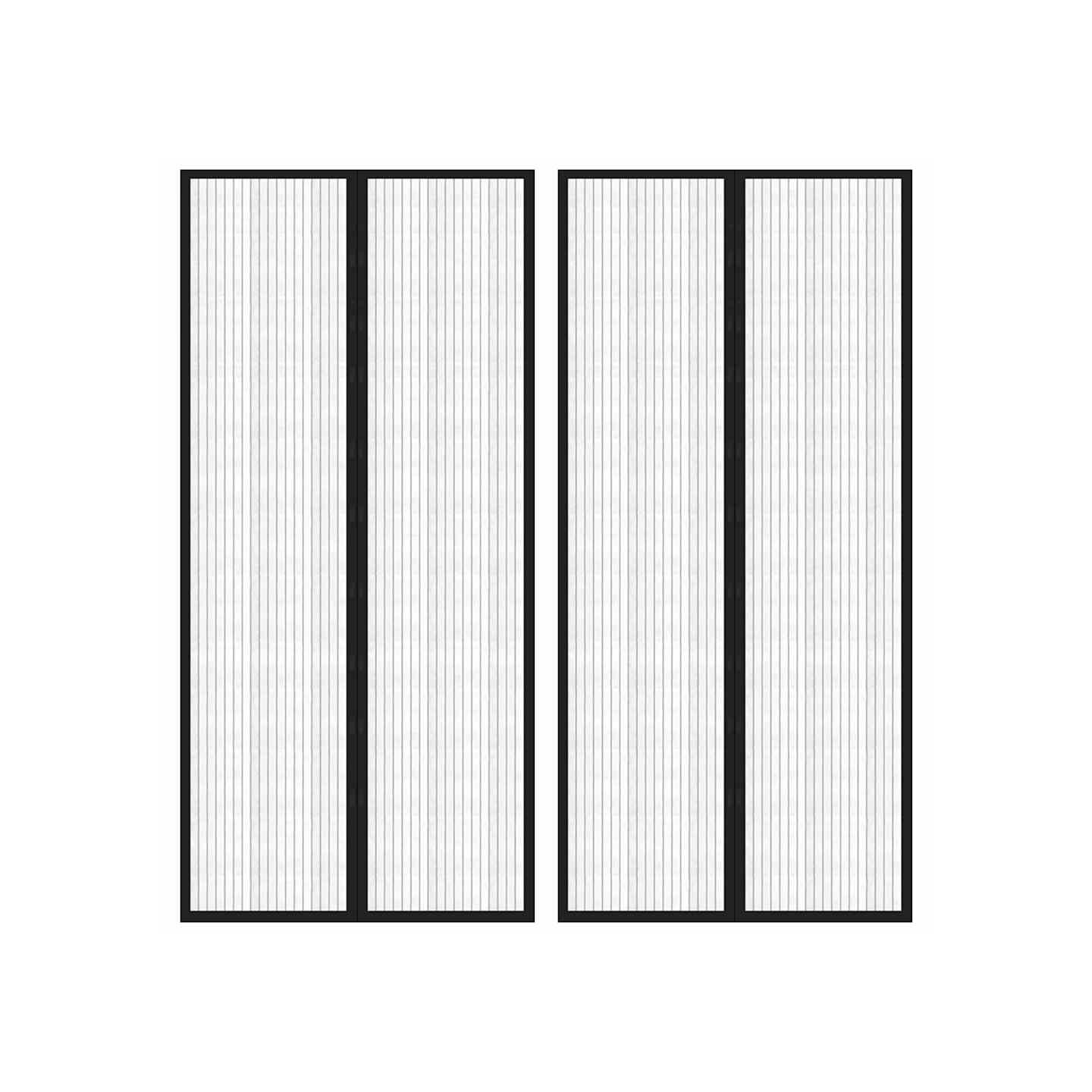 Rideaux de porte anti-insectes 2 pcs et aimants noir 220x110 cm