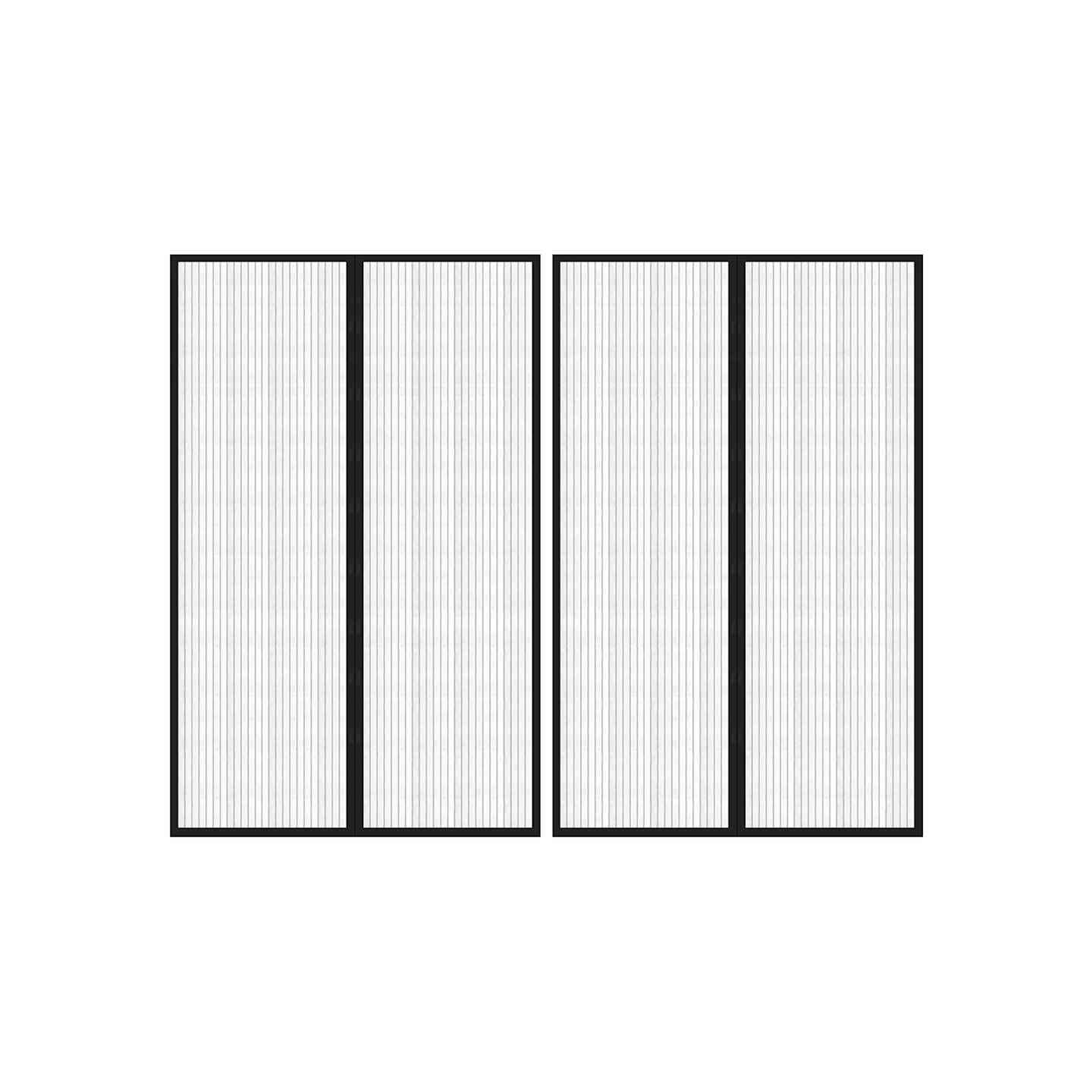 Rideaux de porte anti-insectes 2 pcs et aimants noir 220x130 cm