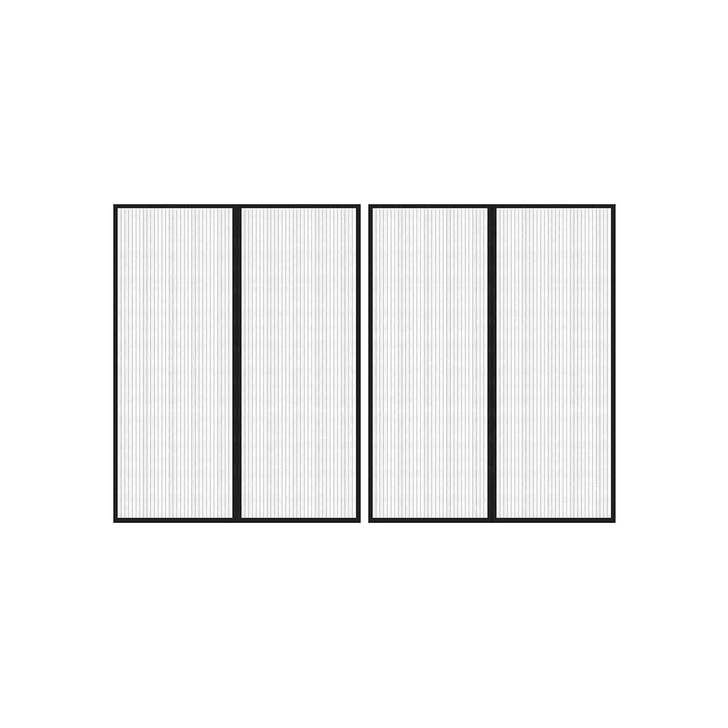 Rideaux de porte anti-insectes 2 pcs et aimants noir 230x160 cm