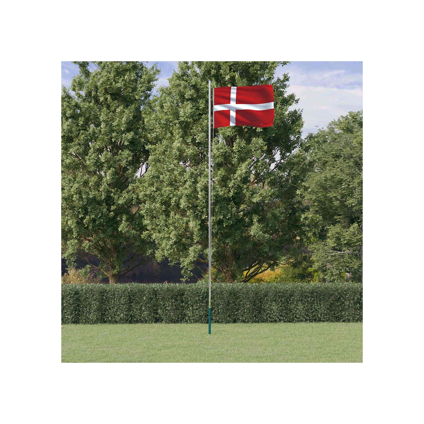 Drapeau du Danemark et mât 6,08 m Aluminium