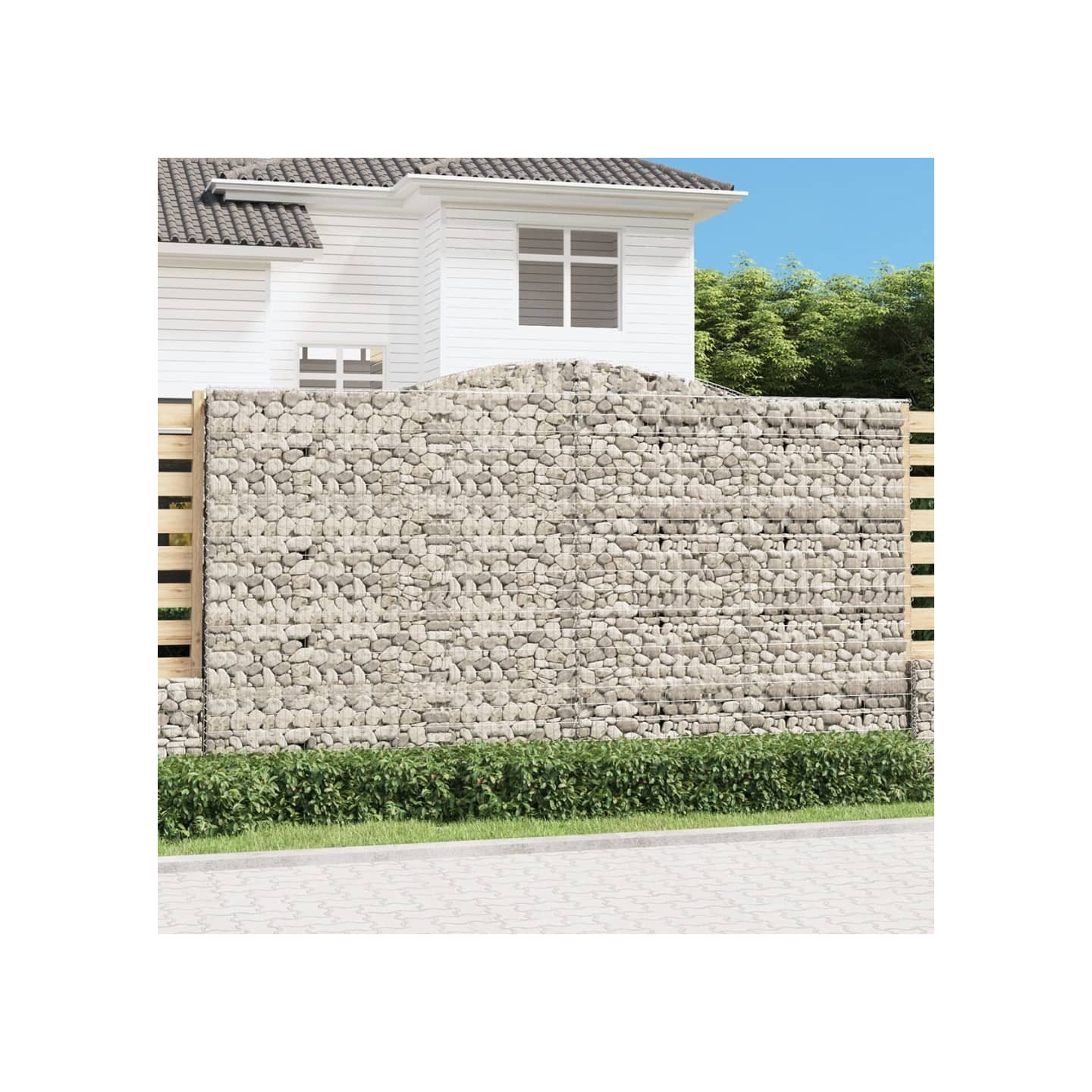 Paniers à gabions arqués 15 pcs 400x50x220/240 cm Fer galvanisé