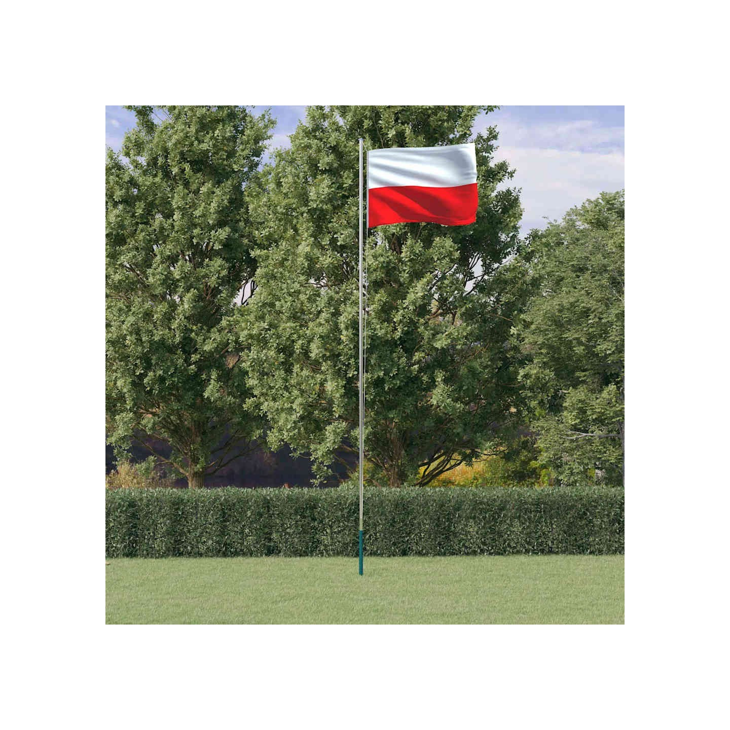 Drapeau de la Pologne et mât 6,08 m Aluminium