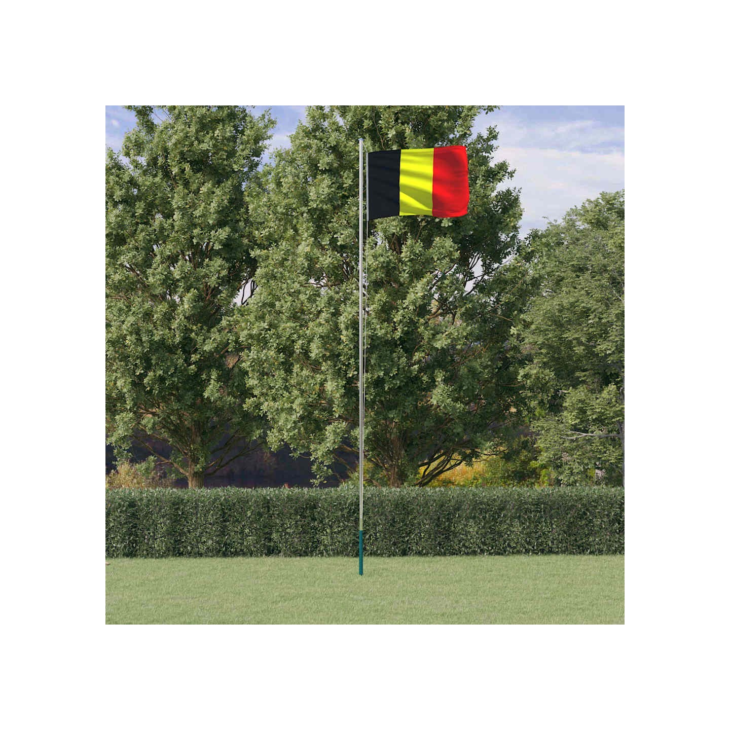Drapeau de la Belgique et mât 6,08 m Aluminium