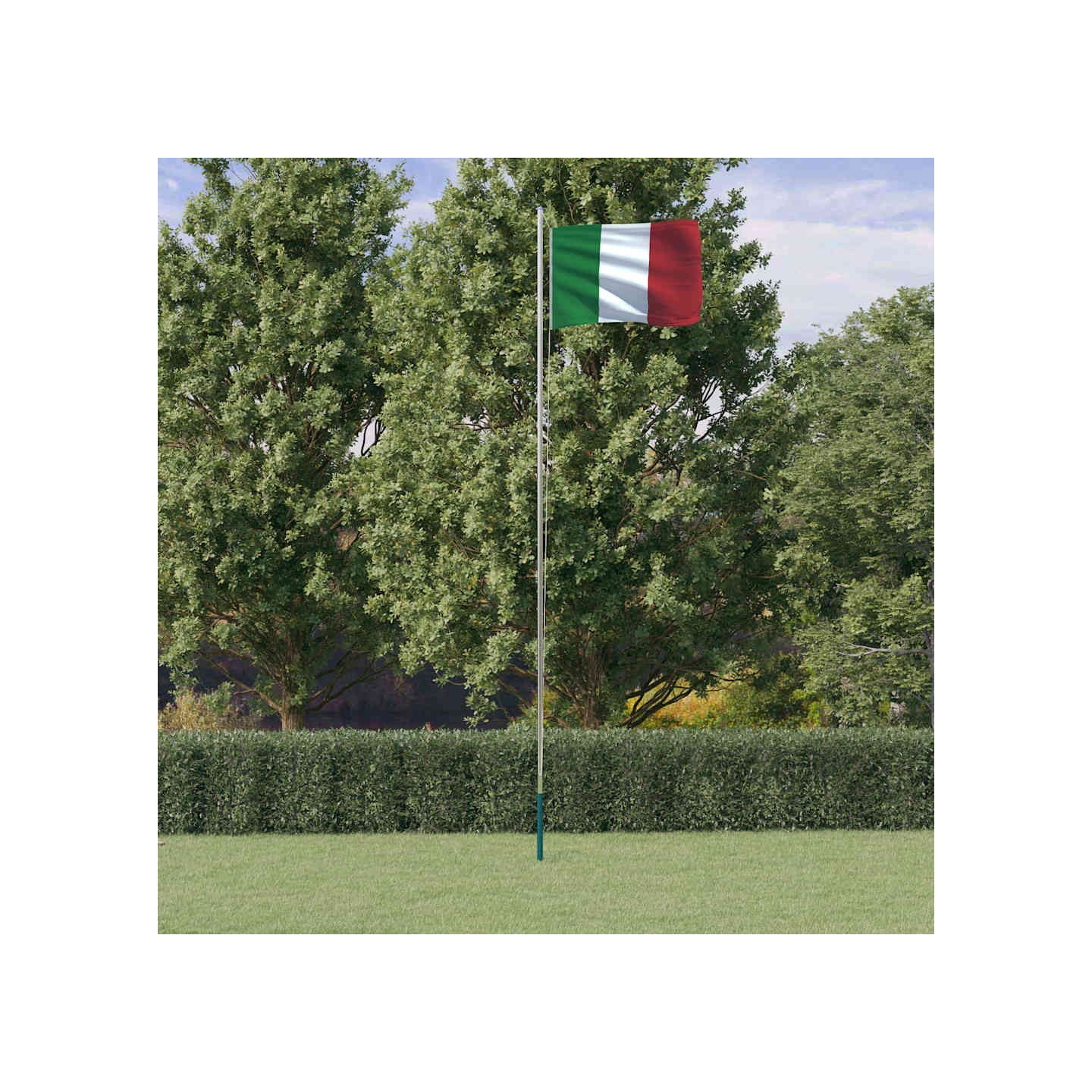 Drapeau de l'Italie et mât 6,08 m Aluminium