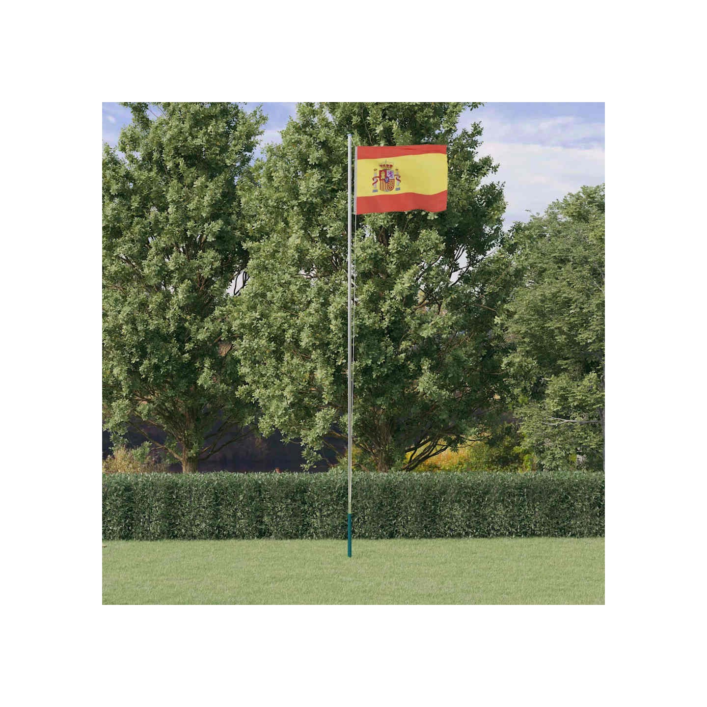 Drapeau de l'Espagne et mât 6,08 m Aluminium