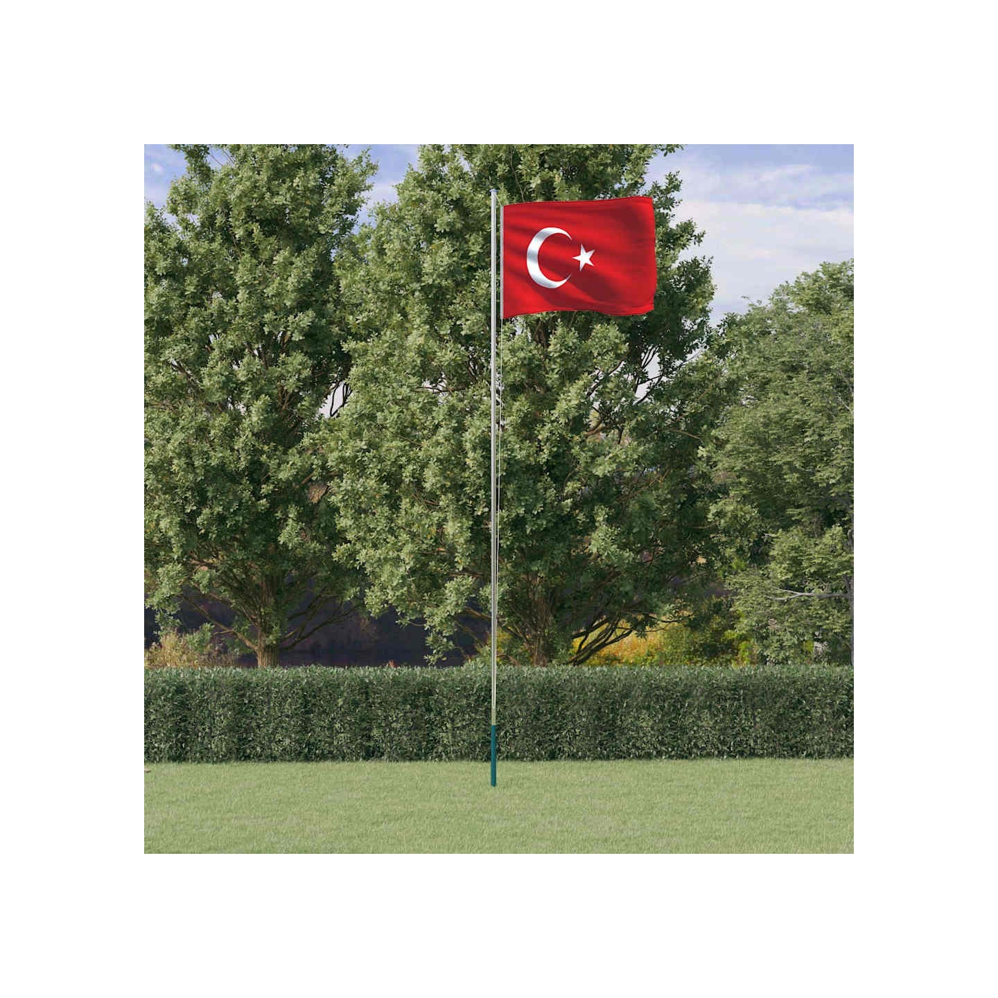 Drapeau de la Turquie et mât 6,08 m Aluminium