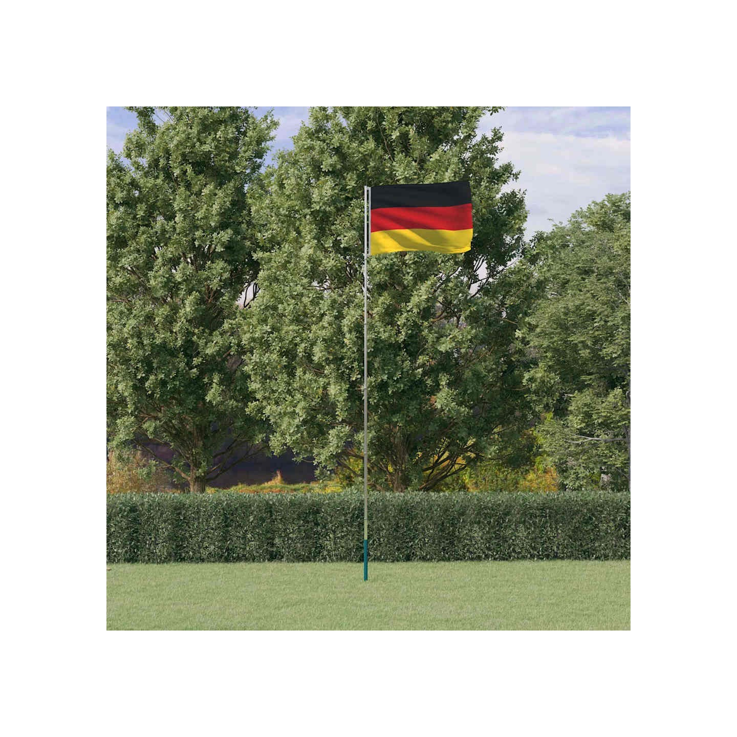 Drapeau de l'Allemagne et mât 5,5 m Aluminium