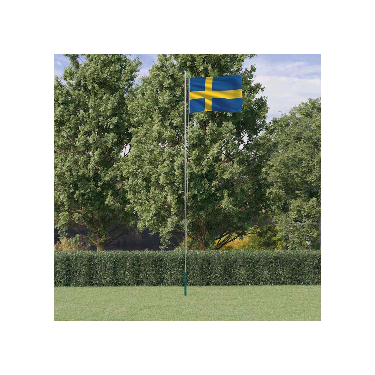 Drapeau de la Suède et mât 6,08 m Aluminium