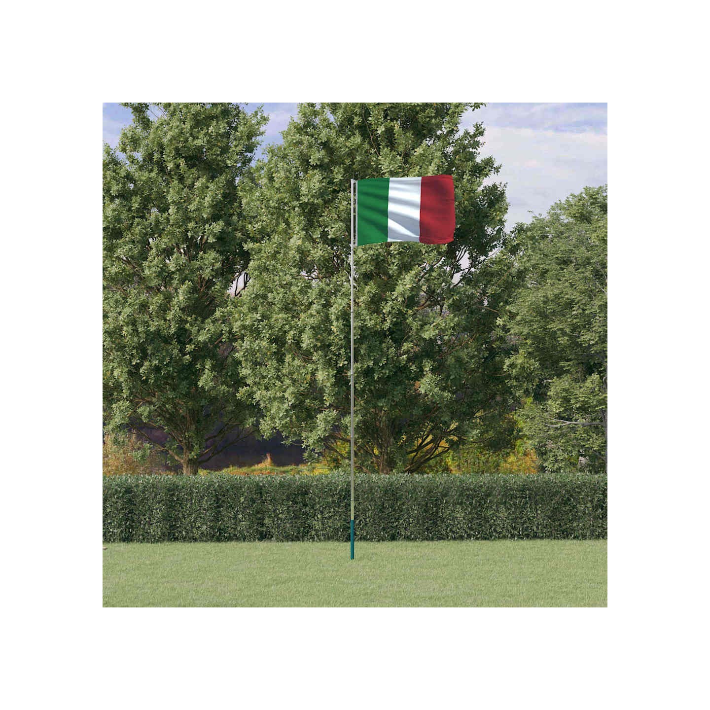 Drapeau de l'Italie et mât 5,5 m Aluminium